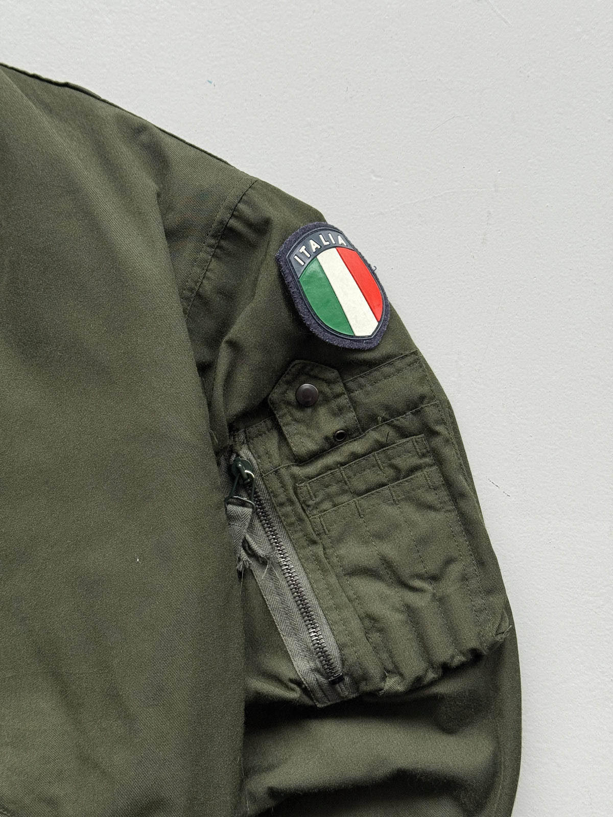 Olive Aeronautica Militare Italiana 1984 Vintage Flight Bomber Jacket - Medium