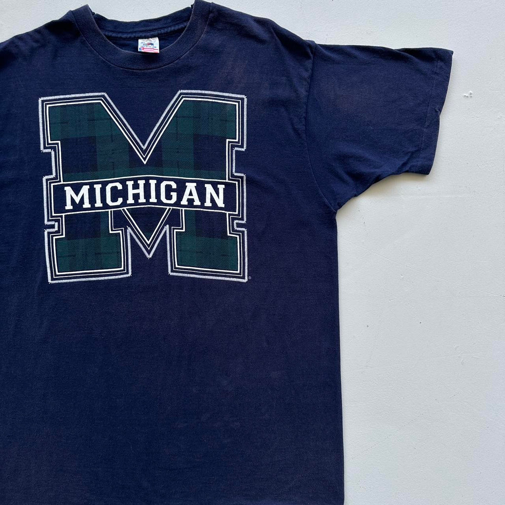 Navy Michigan University / Tourist Vintage 90's T-shirt - XL