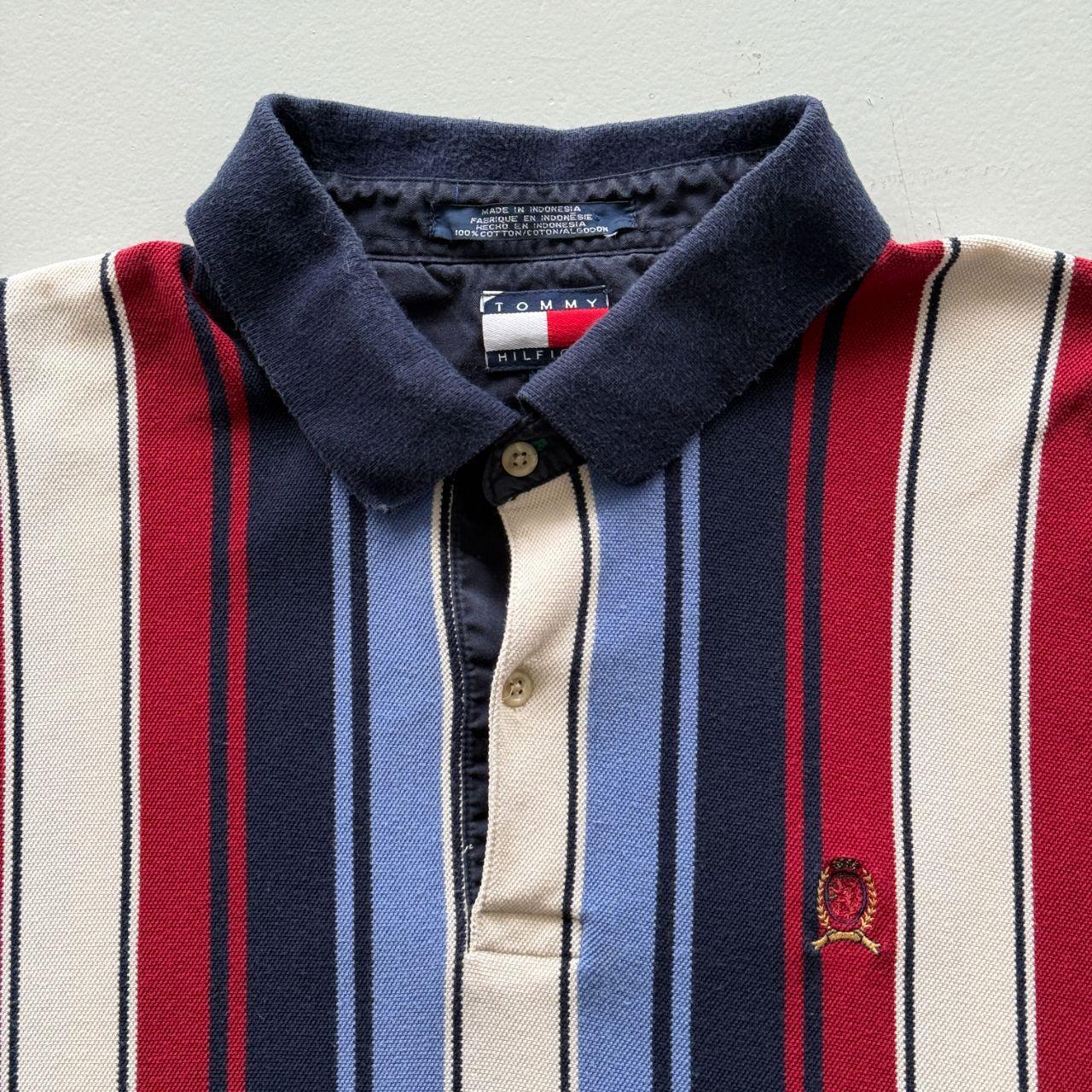 Tommy Hilfiger Striped 90s Vintage Polo Shirt - XL Big