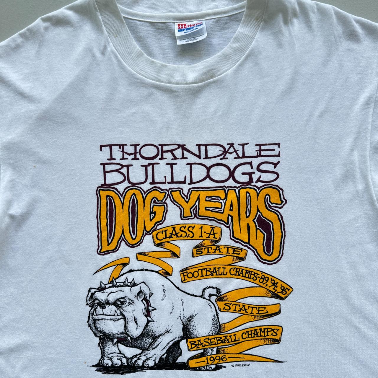 White Thorndale Bulldogs Vintage 90's T-shirt - Large