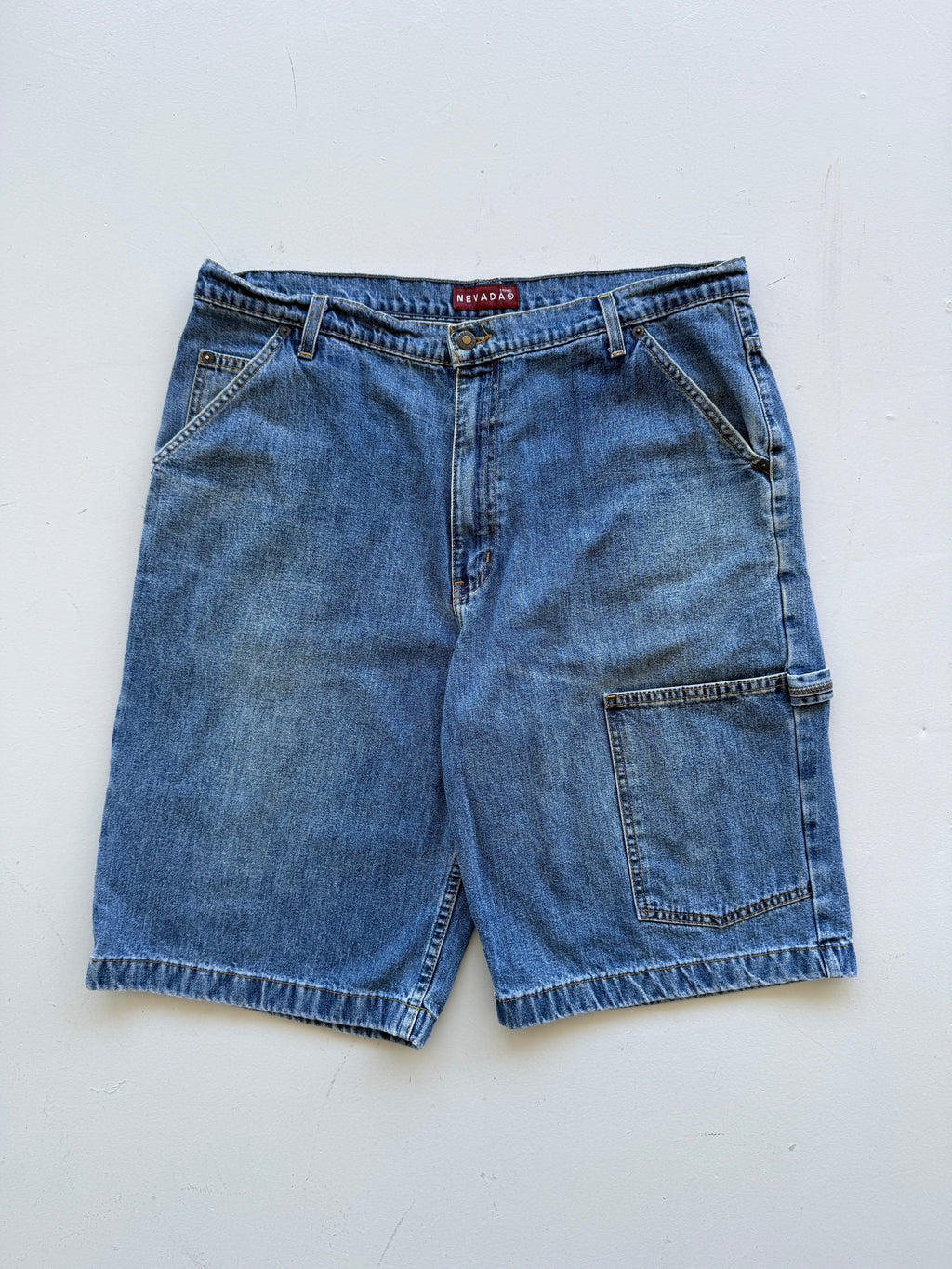 Blue Nevada 00's Vintage Baggy Carpenter Denim Shorts - W38 x L11.5
