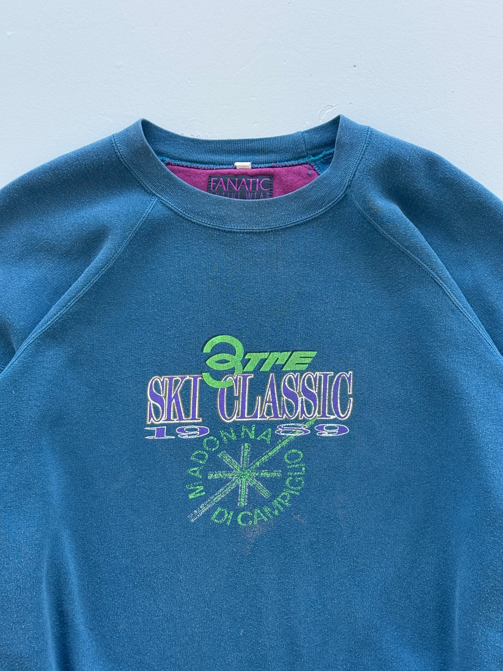 Blue Fanatic 80's Vintage Ski Graphic Sweatshirt Jumper - Large
