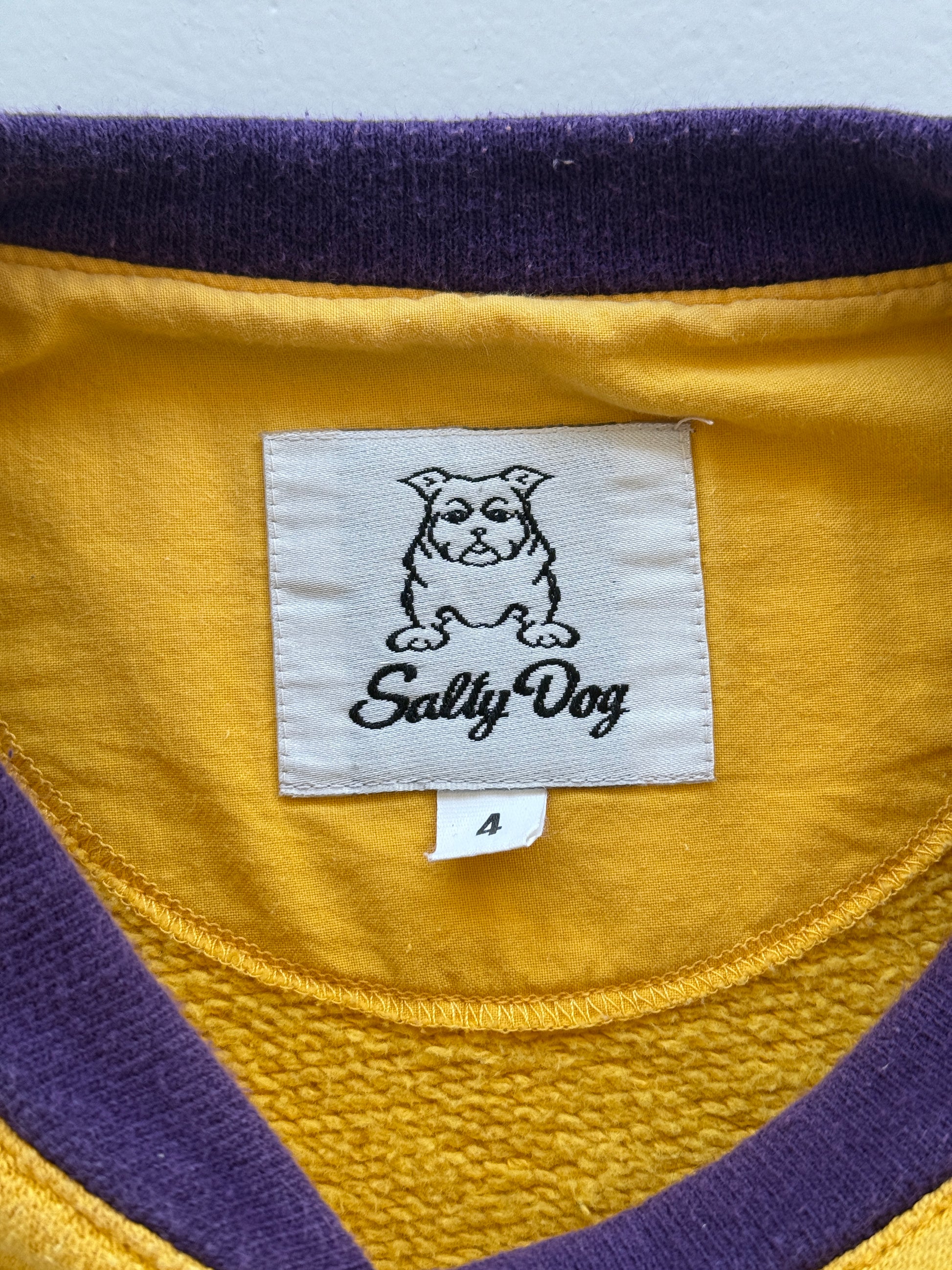 Yellow Salty Dog 90's Vintage Hip Hop Sweatshirt Jersey - XL