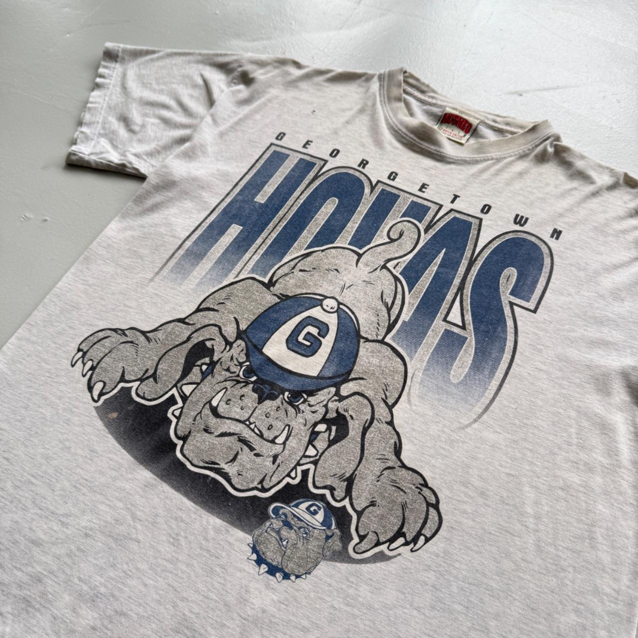 Grey Georgetown Bulldogs 90s Vintage Collage Graphic T-Shirt - Small