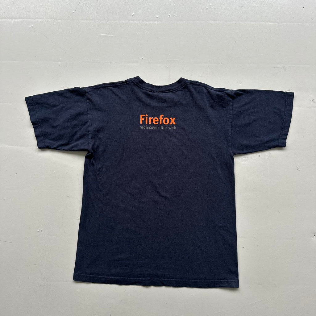 Navy Mozilla Firefox 00s Vintage Graphic T-Shirt - Large