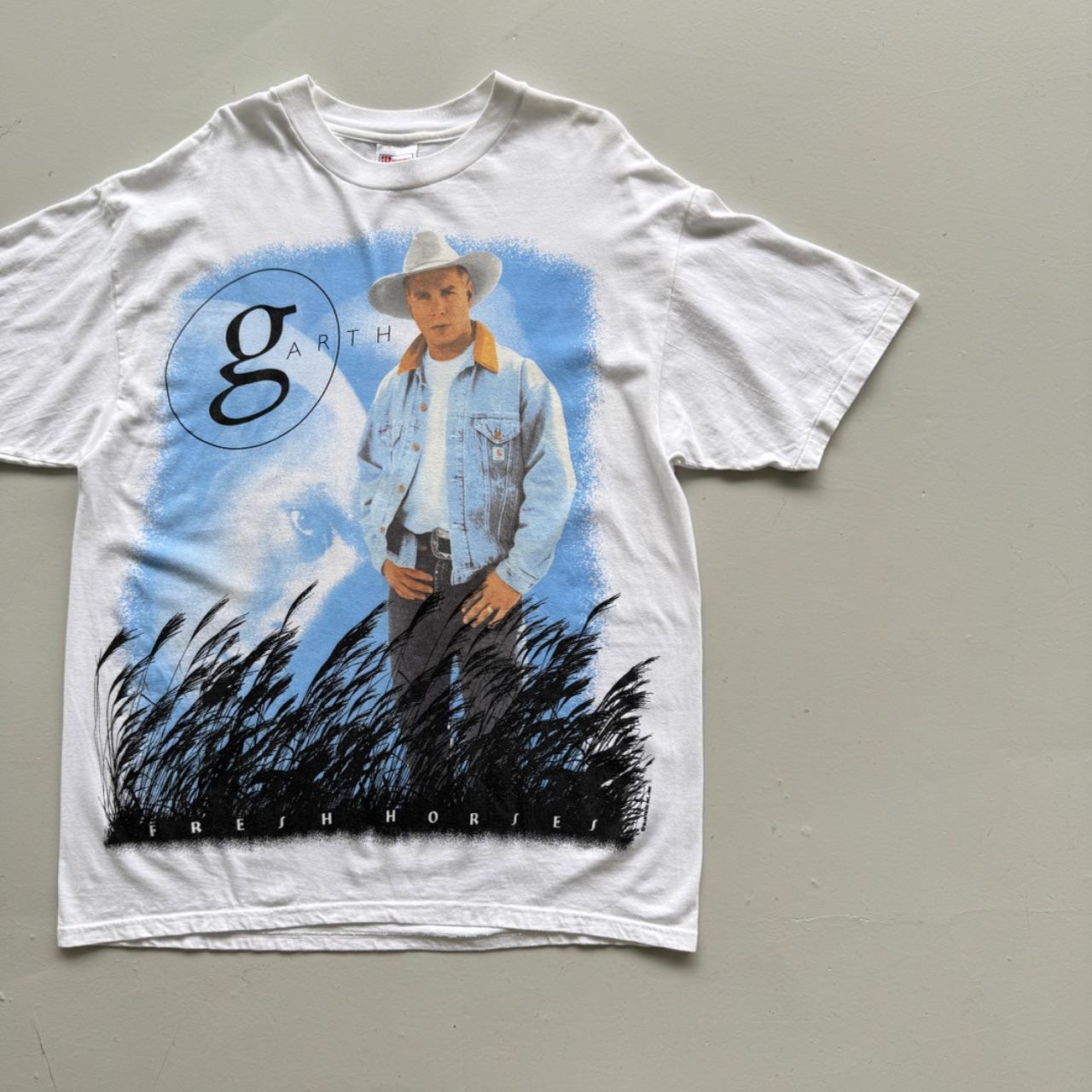 White Garth Brooks 90s Vintage Graphic Country Music T-Shirt - XL
