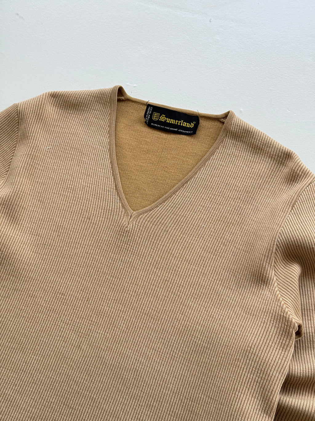 Sumerland British Isles Made in Jersey 70's Vintage Wool Knit Jumper - Small/Med