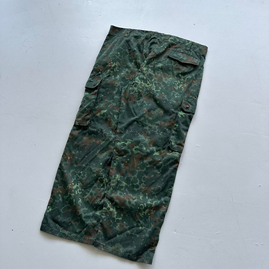 Khaki Green German Flecktarn Camo Military Cargo Pants - 38" x 29"