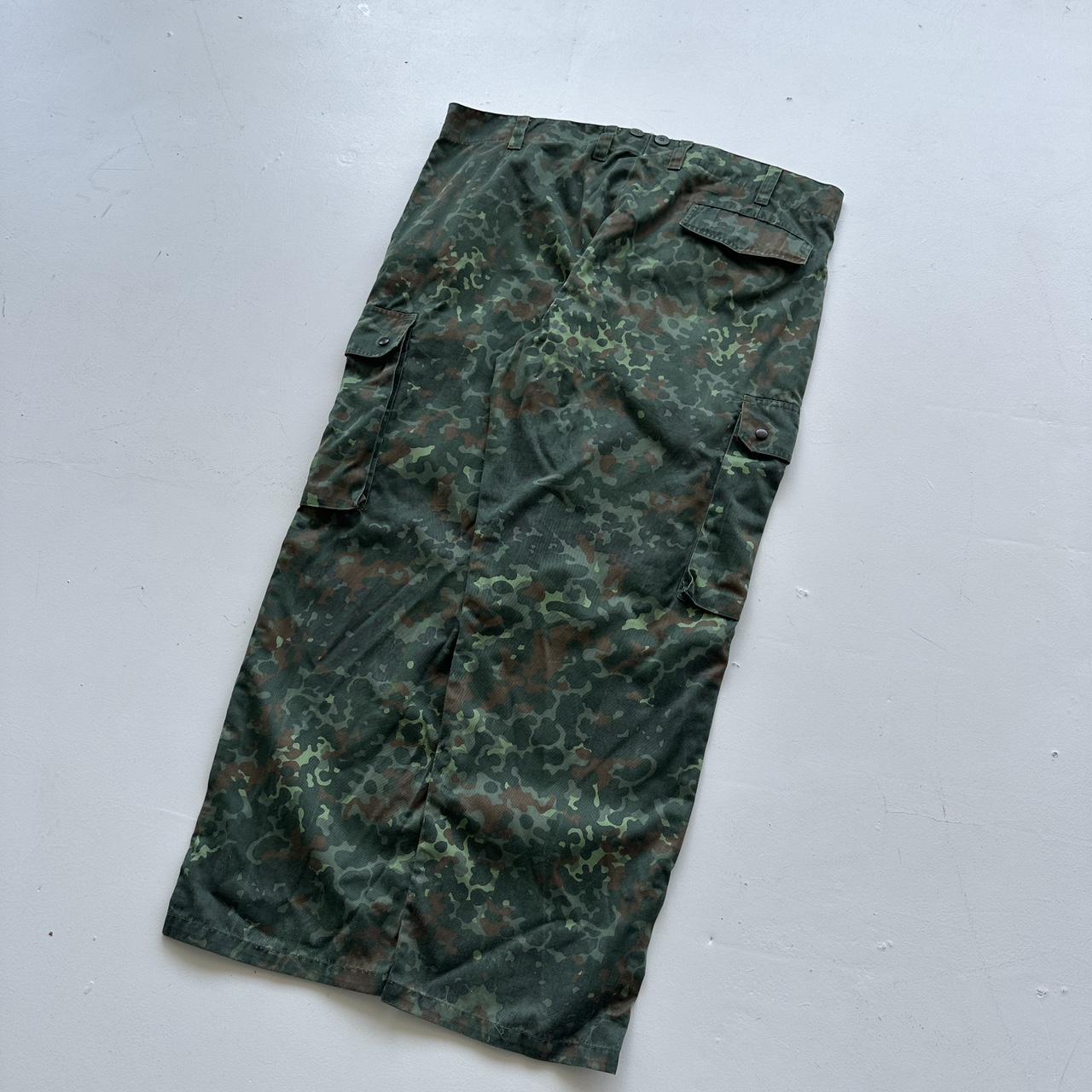 Khaki Green German Flecktarn Camo Military Cargo Pants - 38" x 29"