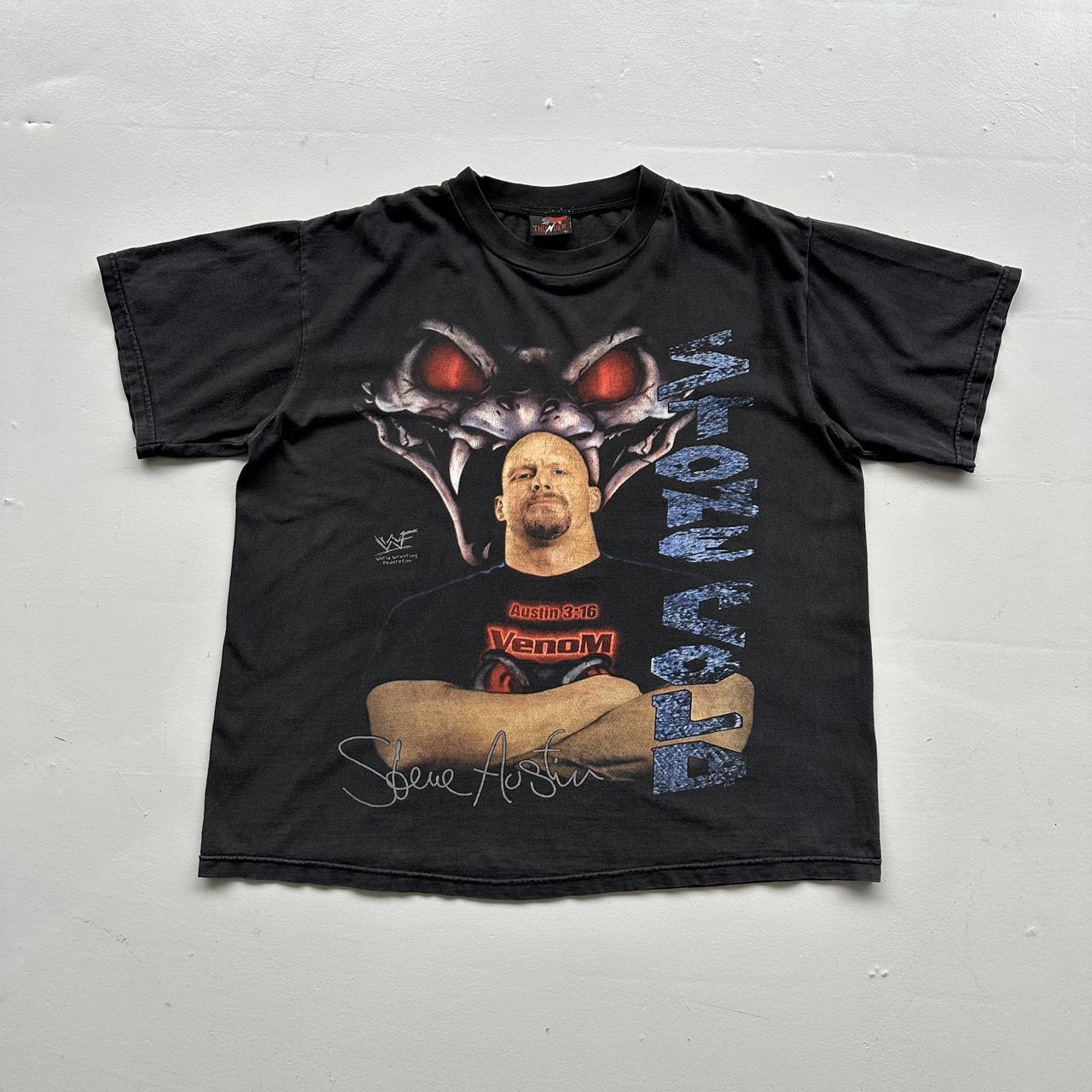 Black WWF Stone Cold Steve Austin Vintage Graphic T-Shirt - Large/XL Boxy
