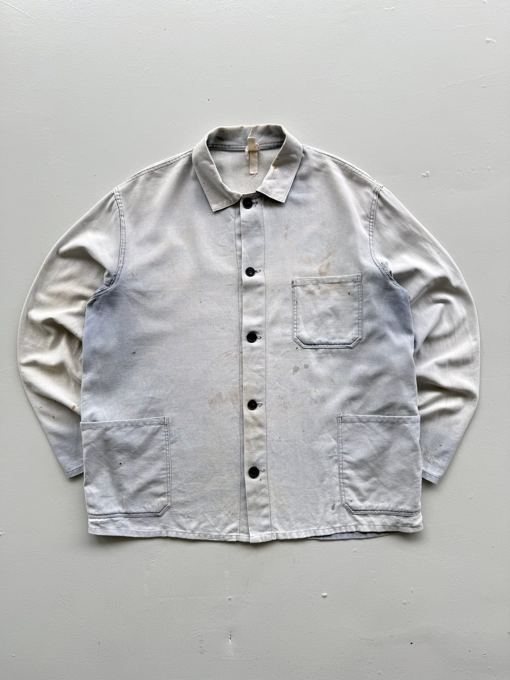 Faded White French Chore Jacket 70's Vintage Workwear CH220 - Medium