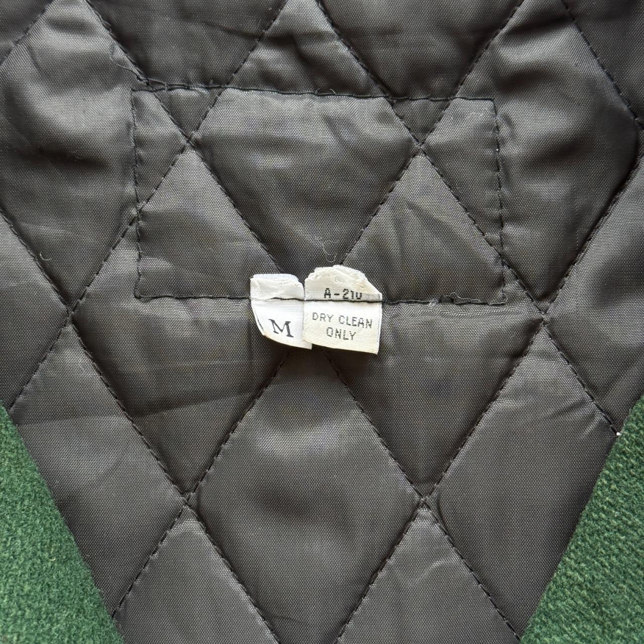 Green Rolling Rock Beer 80s Wool Leather Varsity Jacket - Medium