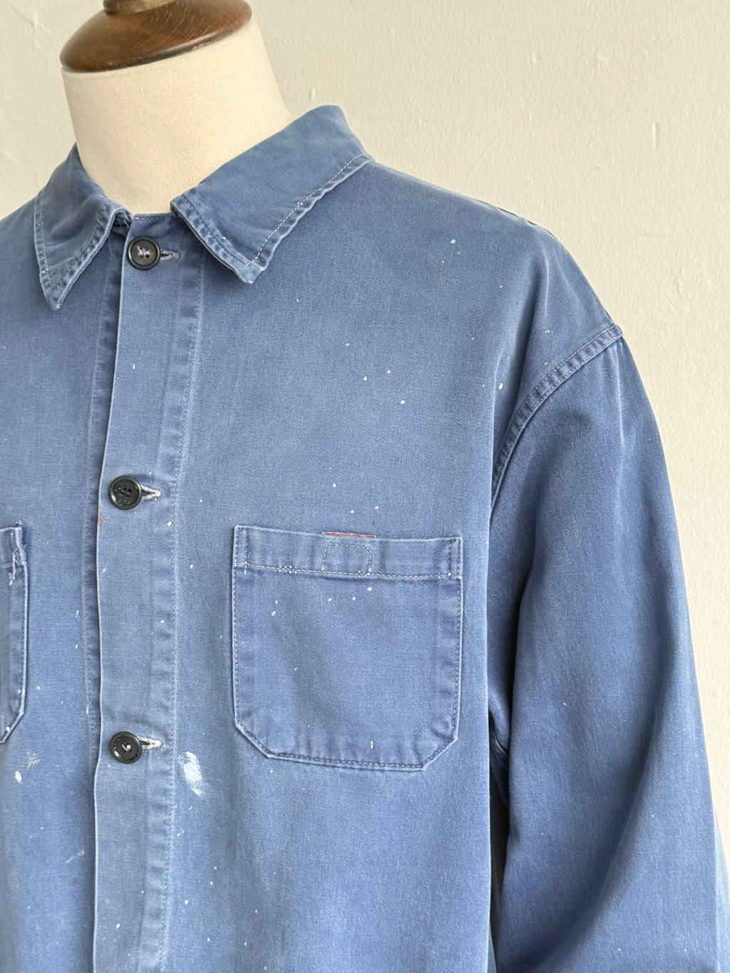 Blue French 1970's Vintage Workwear Chore Jacket CH547 - Large