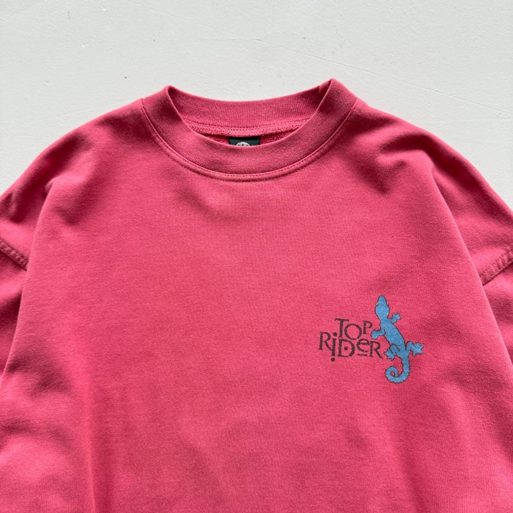 Pink Top Rider 80’s Vintage Tribal Graphic Surf Sweatshirt - Large