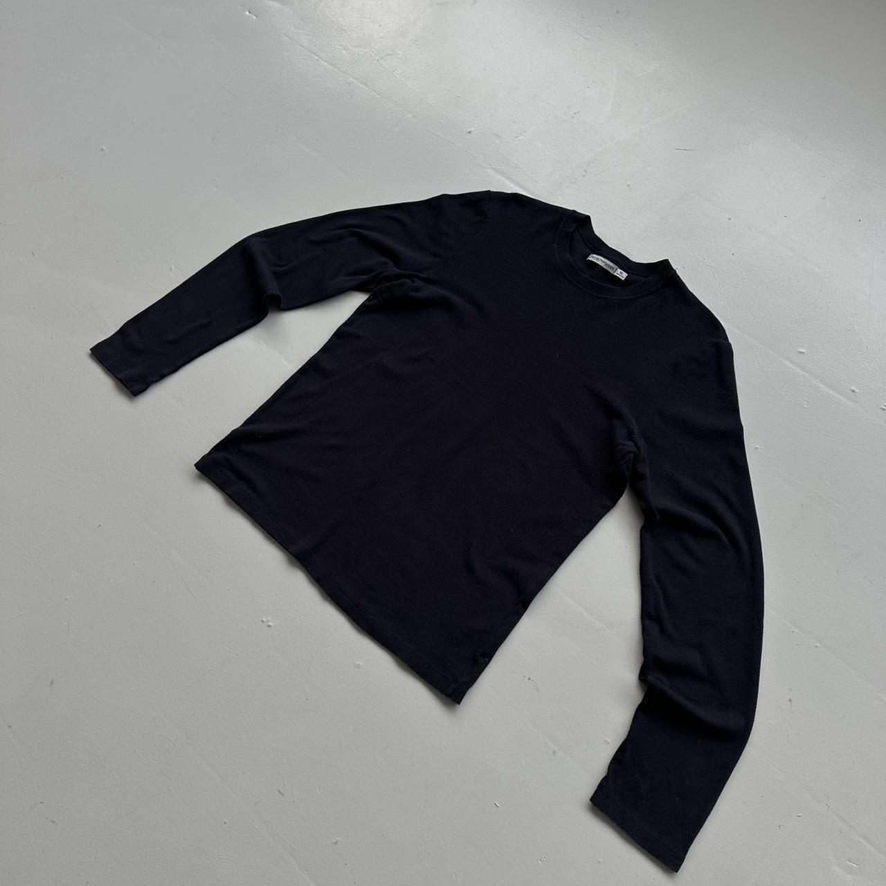 Navy Emporio Armani 90s Vintage Long Sleeves T-shirt - Large
