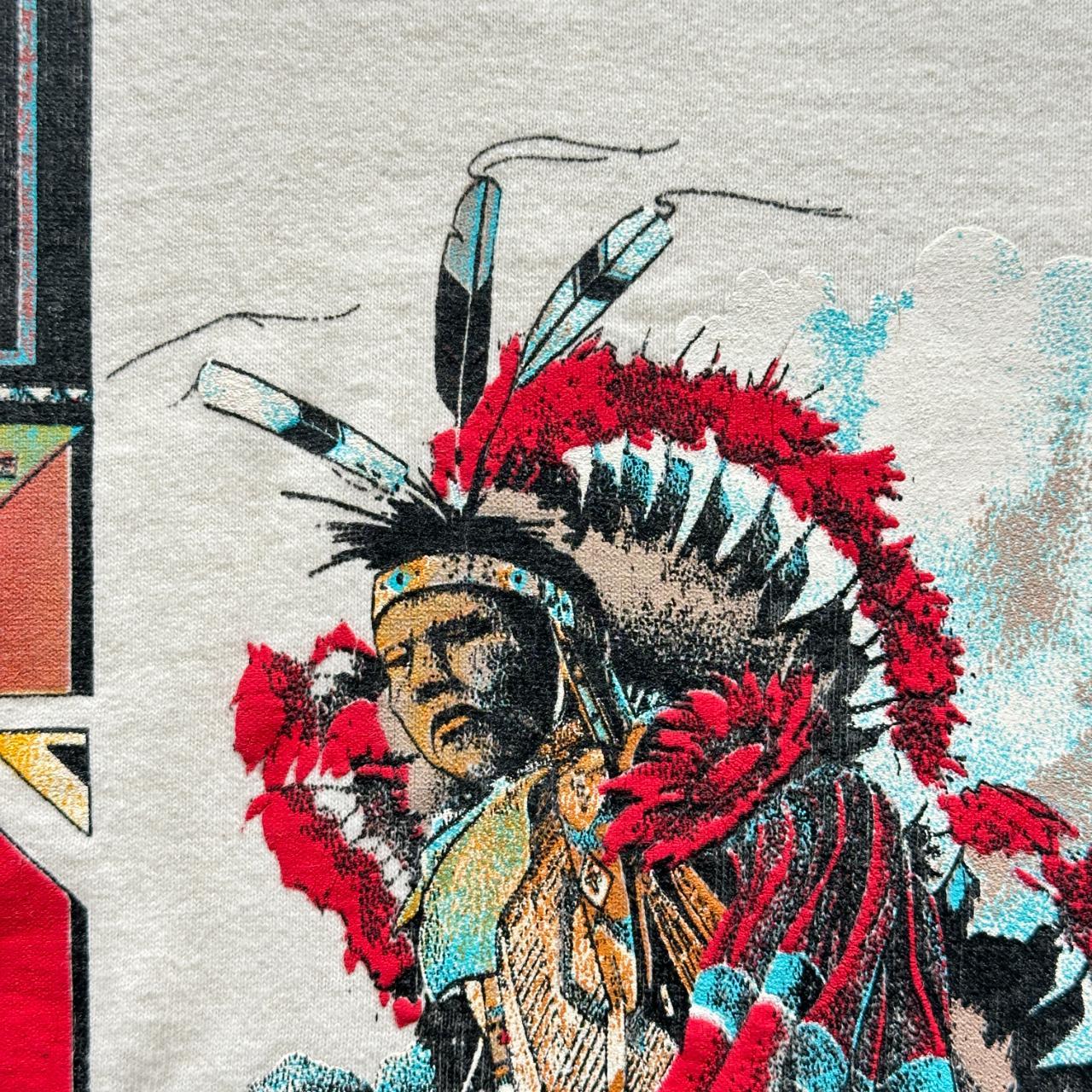 Tan Native Ameircan Vintage 90's Graphic T-shirt - XL Long