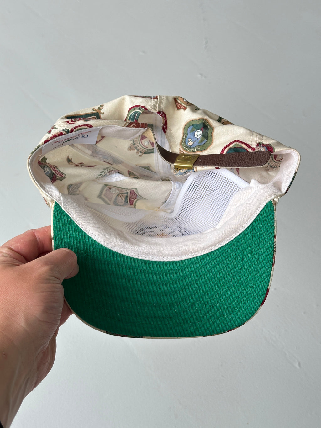 Cream Myrtle Beach Invitational Golf Vintage Leather Strap Trucker Cap