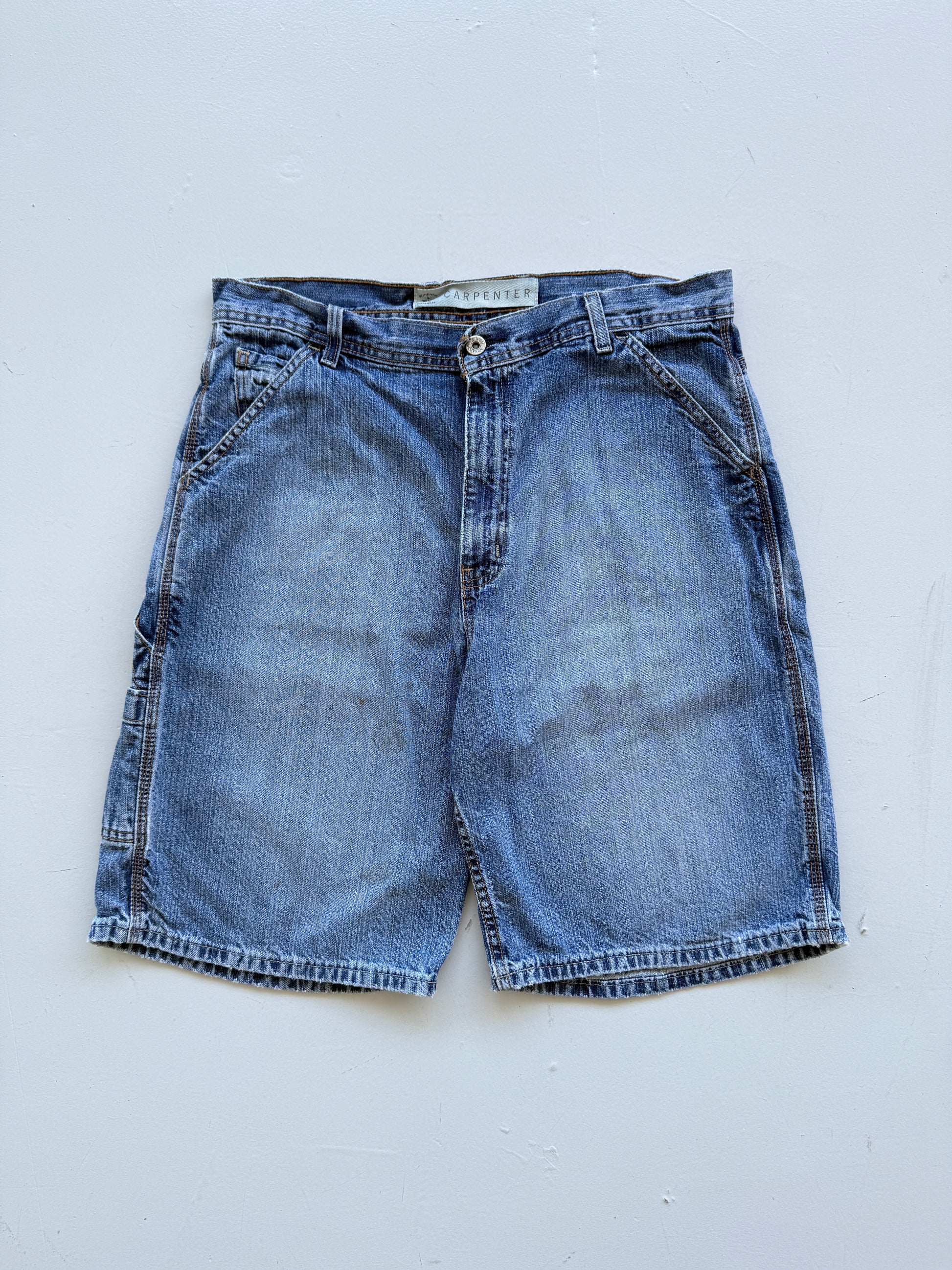 Blue Arizona 00's Vintage Y2K Baggy Carpenter Denim Shorts - W34 x L9