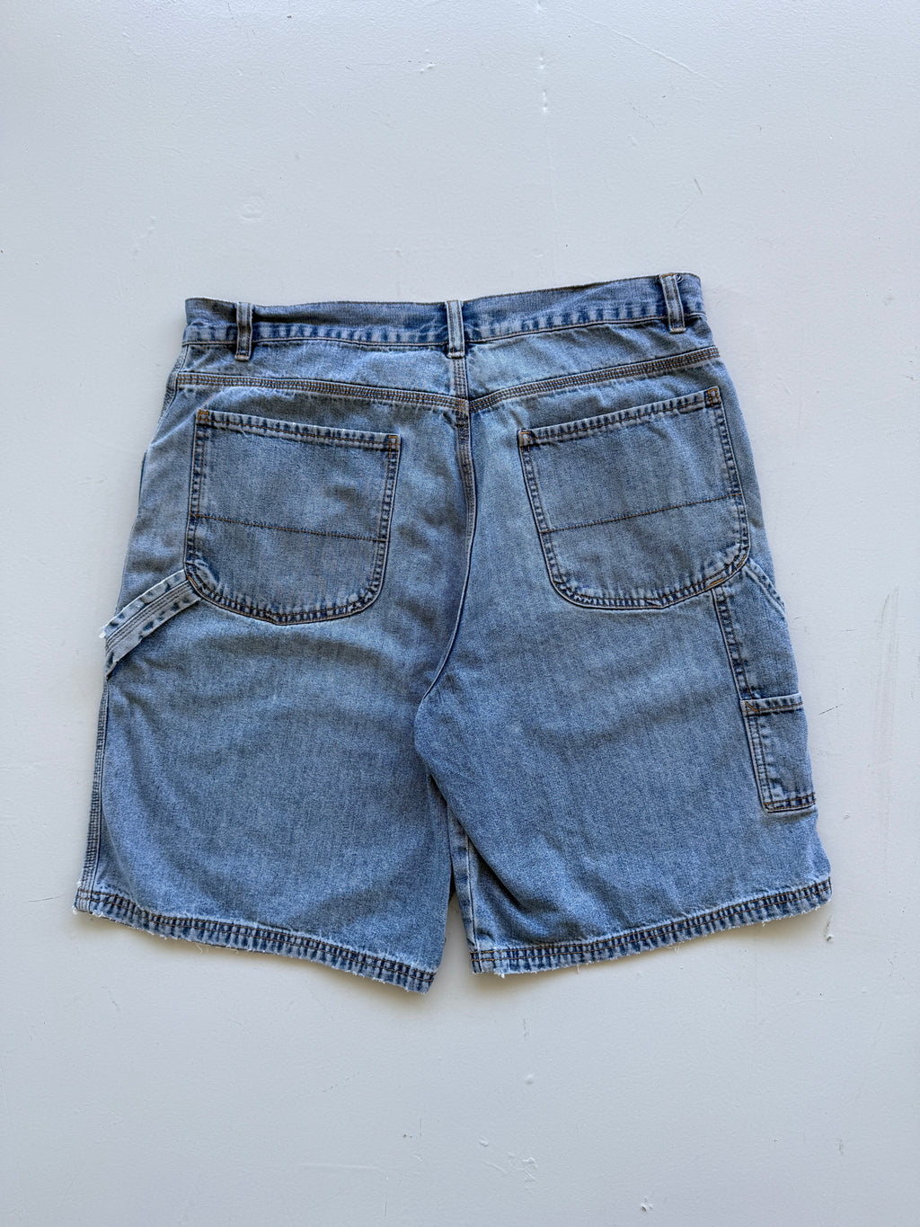 Blue HS 00's Vintage Y2K Baggy Carpenter Style Denim Shorts - W36 x L9