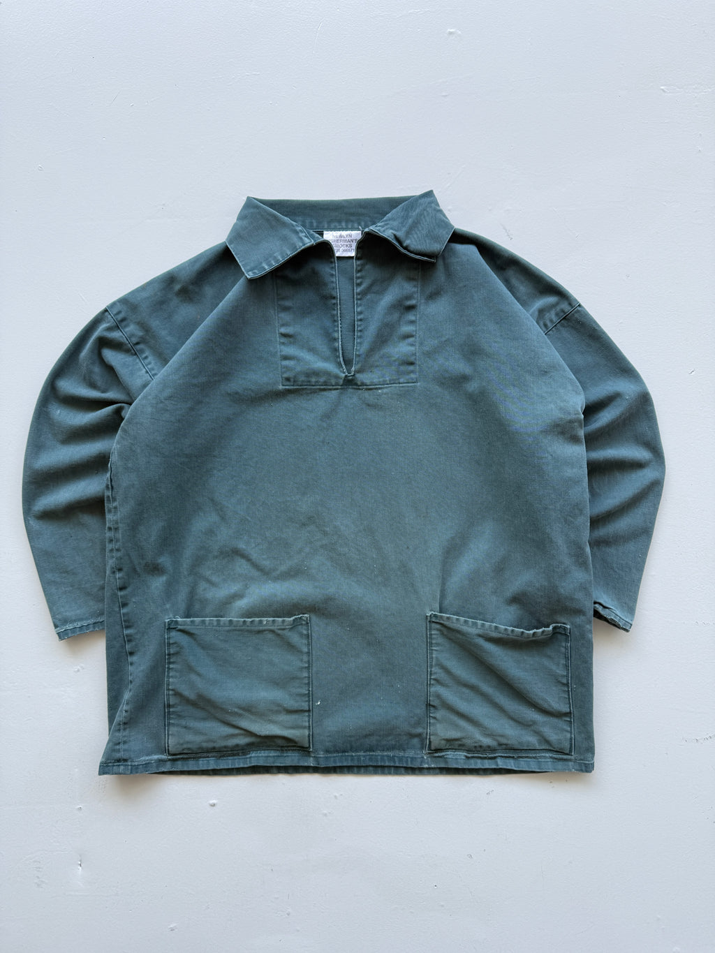 Newlyn Fisherman's Smocks Faded Green Vintage Fisherman Smock - XL