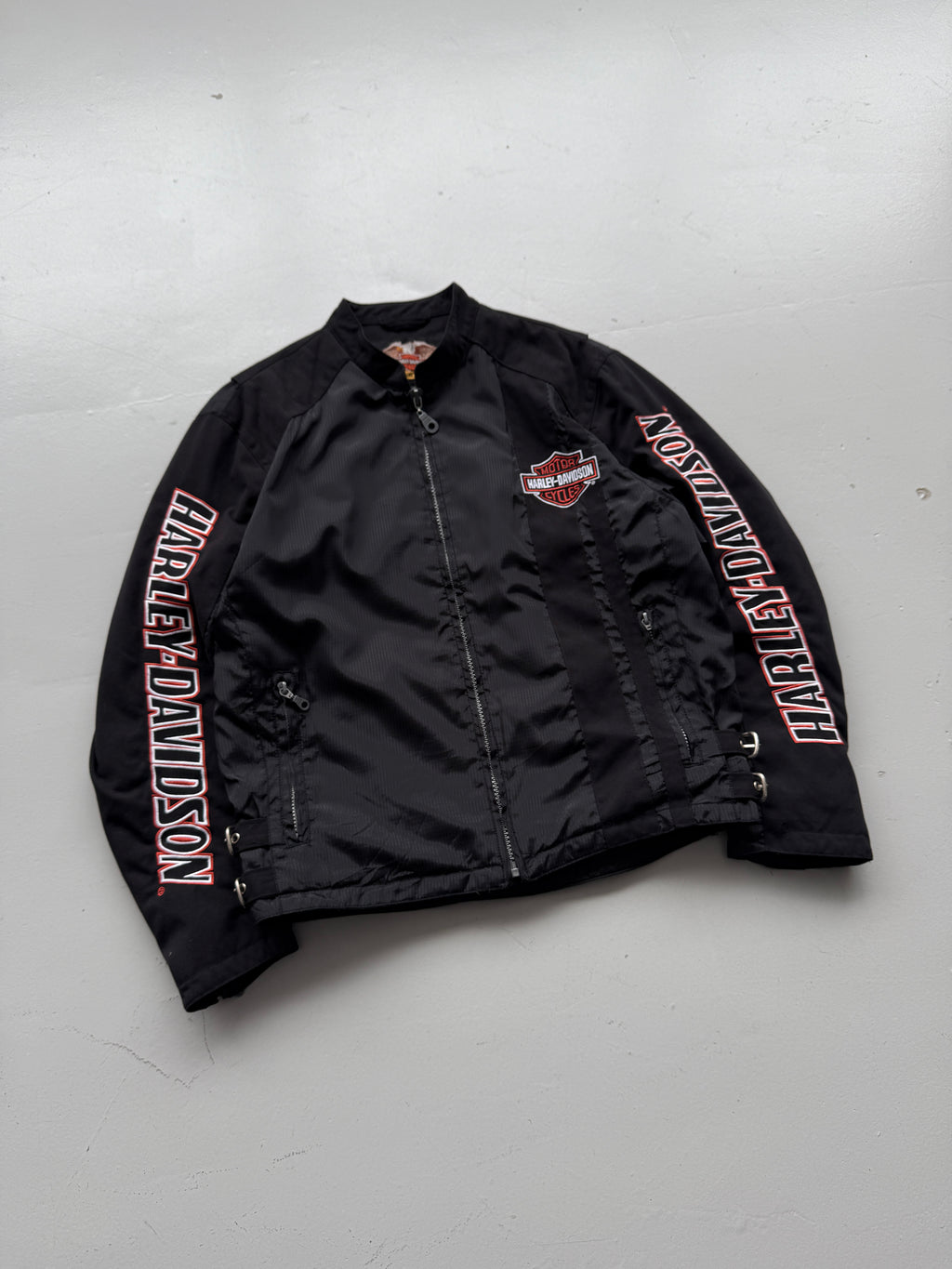 Black Harley Davidson 90's Vintage Biker Jacket - Small