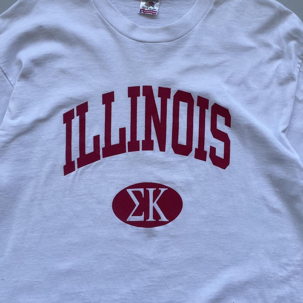 White Illinois University 80s/90s Americana Vintage T-shirt - XL