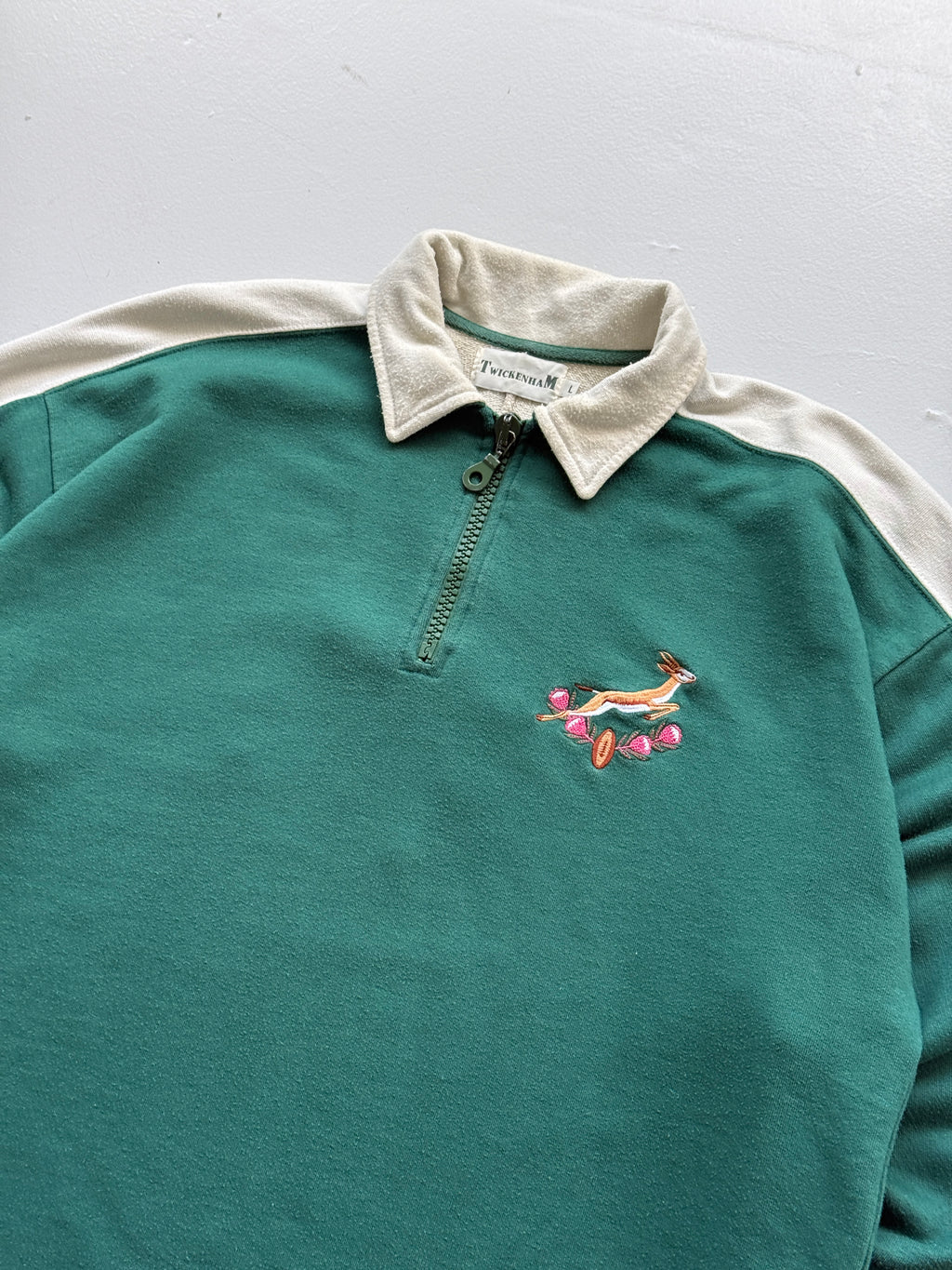 Twickenham Springboks XV World Rugby 90's Vintage Quarter Zip Sweatshirt - XL