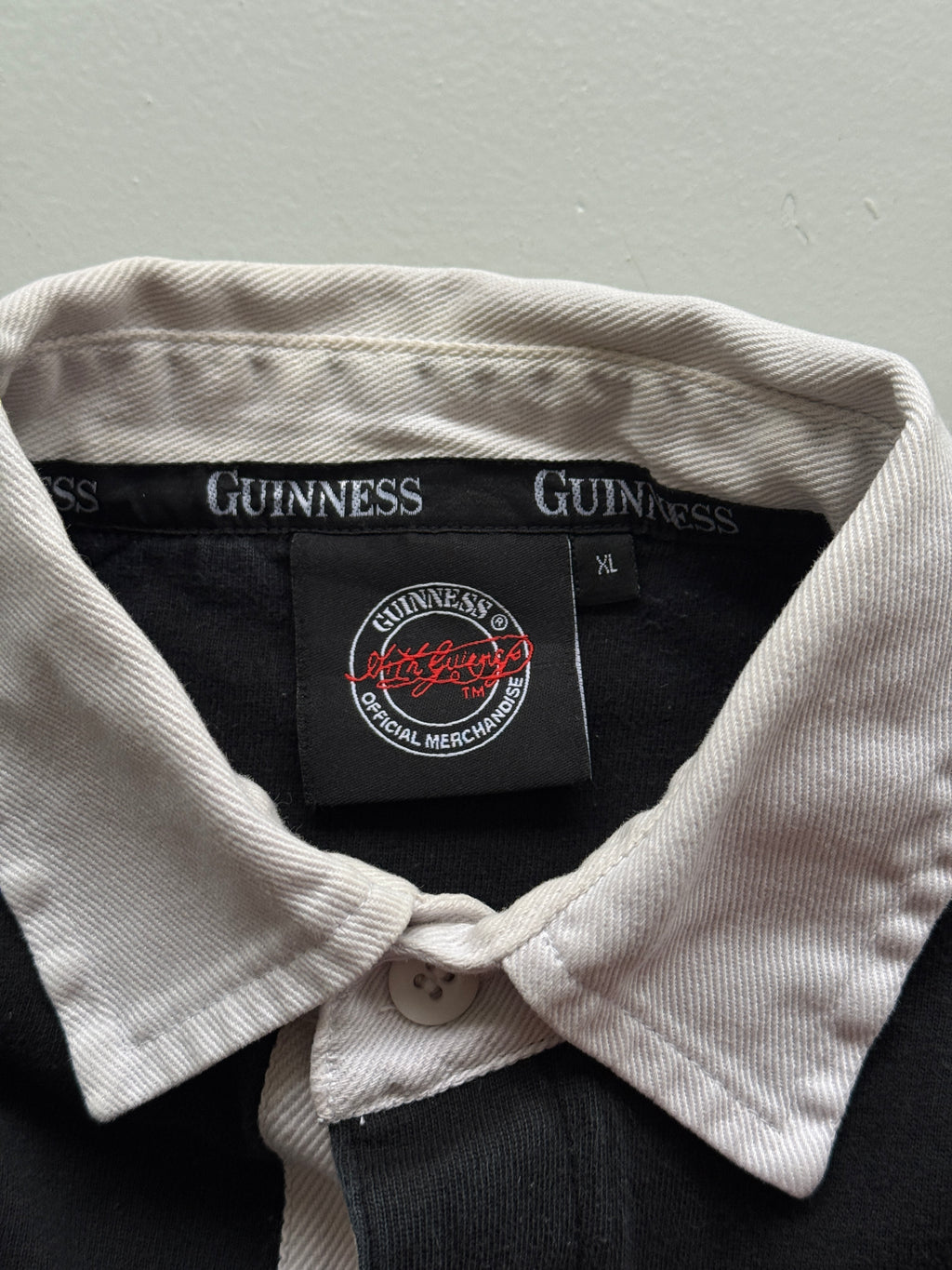 Guinness Draught Vintage Long Sleeve Rugby Polo - Large