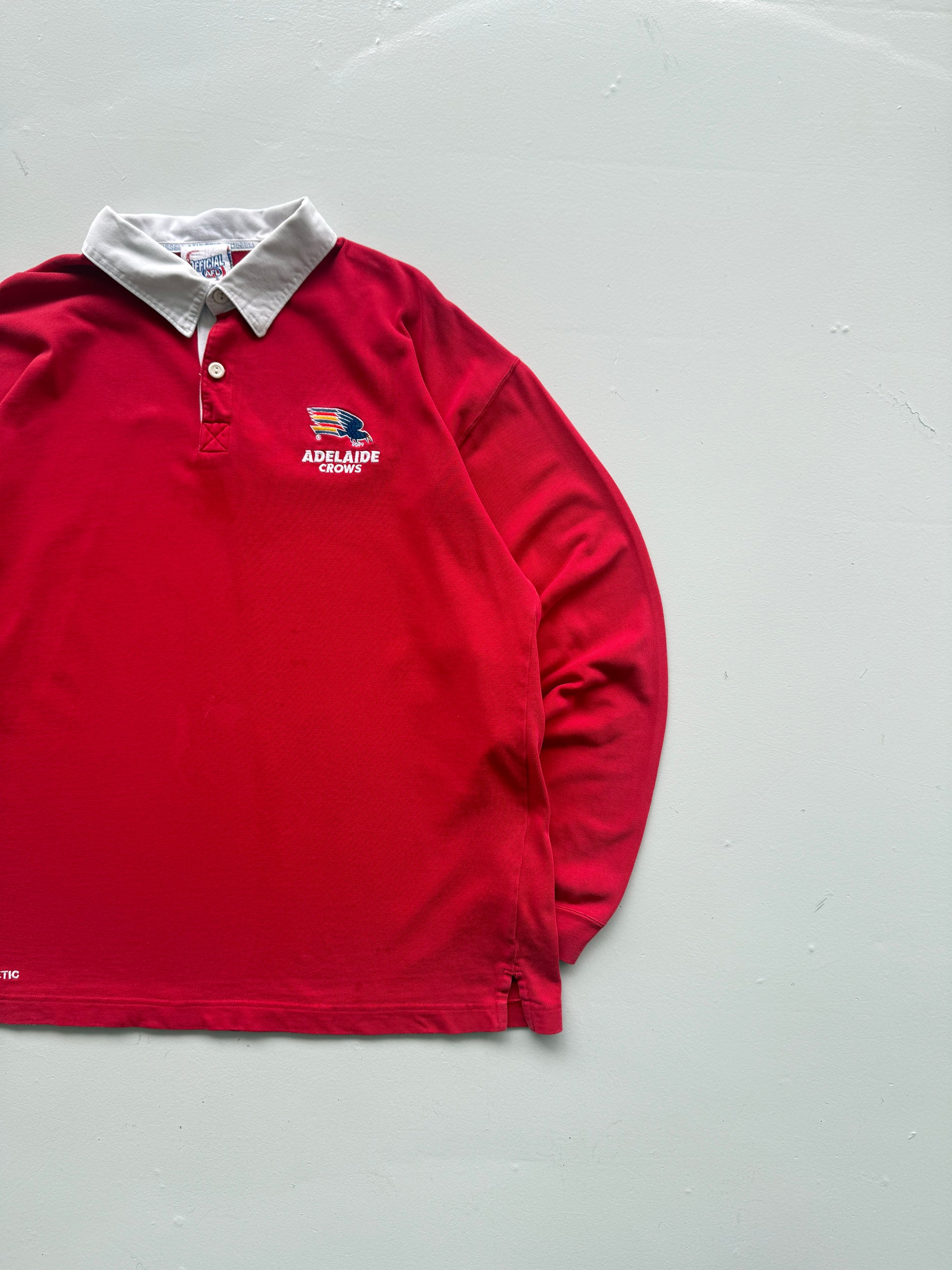 Red Adelaide Crows 90's Vintage Aussie Rules Football Rugby Jersey Polo - Large