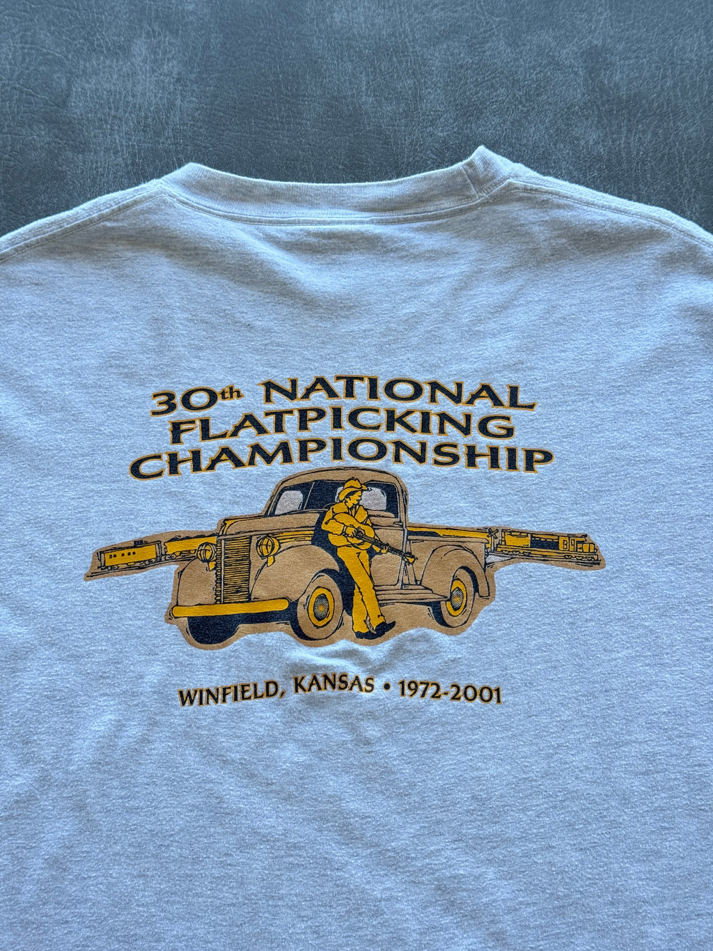 Grey Hanes 30th National Flat picking Championship 2001 Vintage T-Shirt - XL