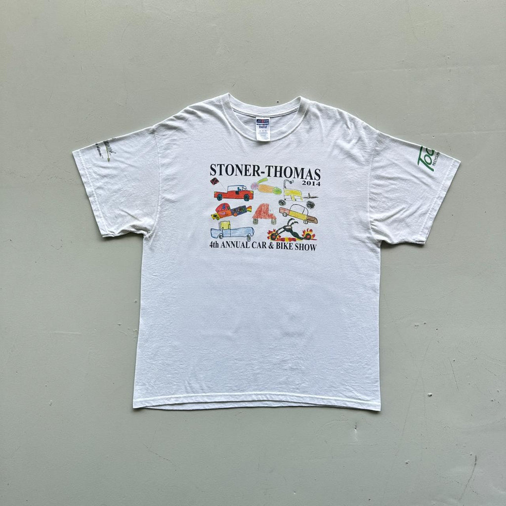 White Stoner Thomas Kids Drawing Vintage 90's T-shirt - XL