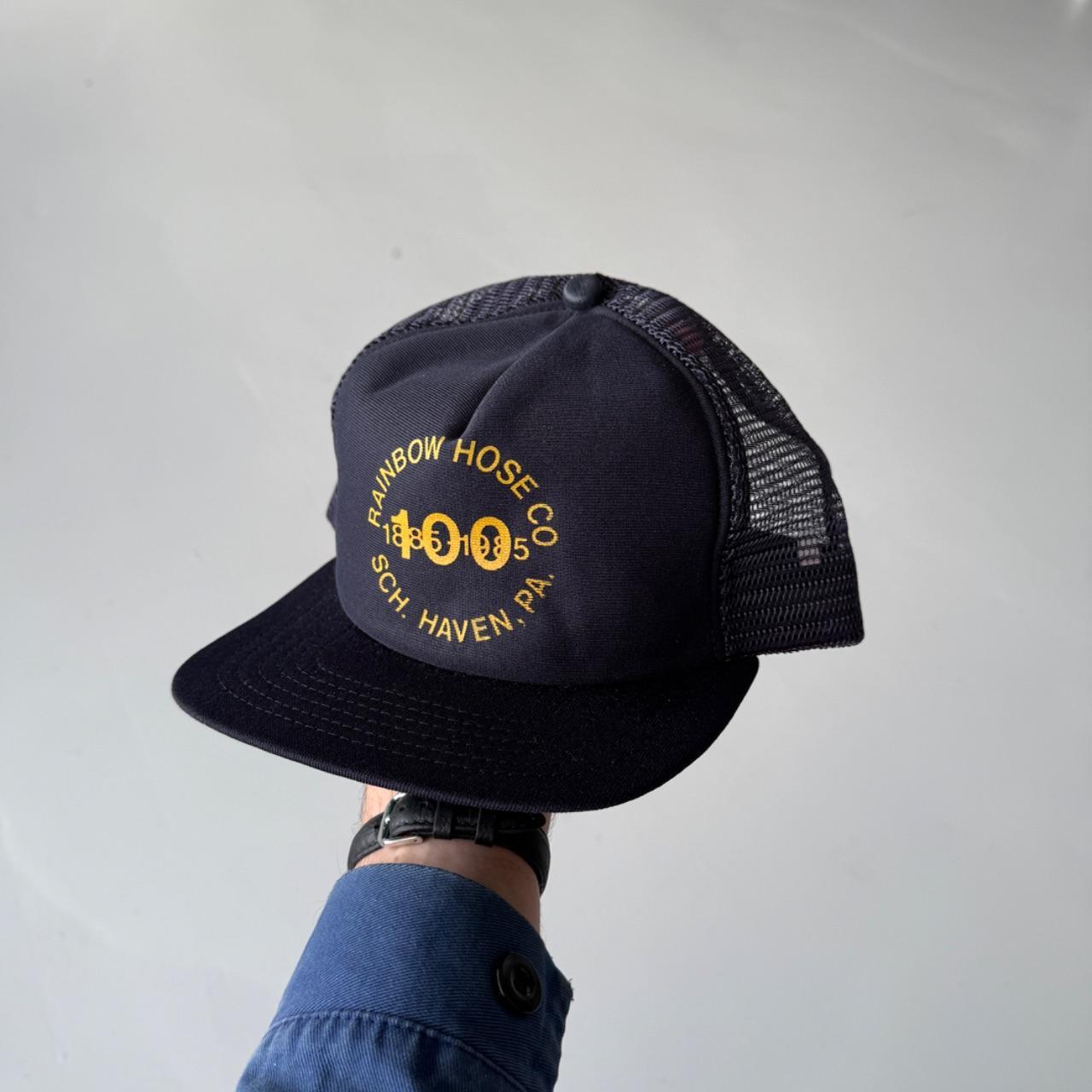 Navy Rainbow Hose Co Vintage Foam and Mesh SnapBack Trucker Cap