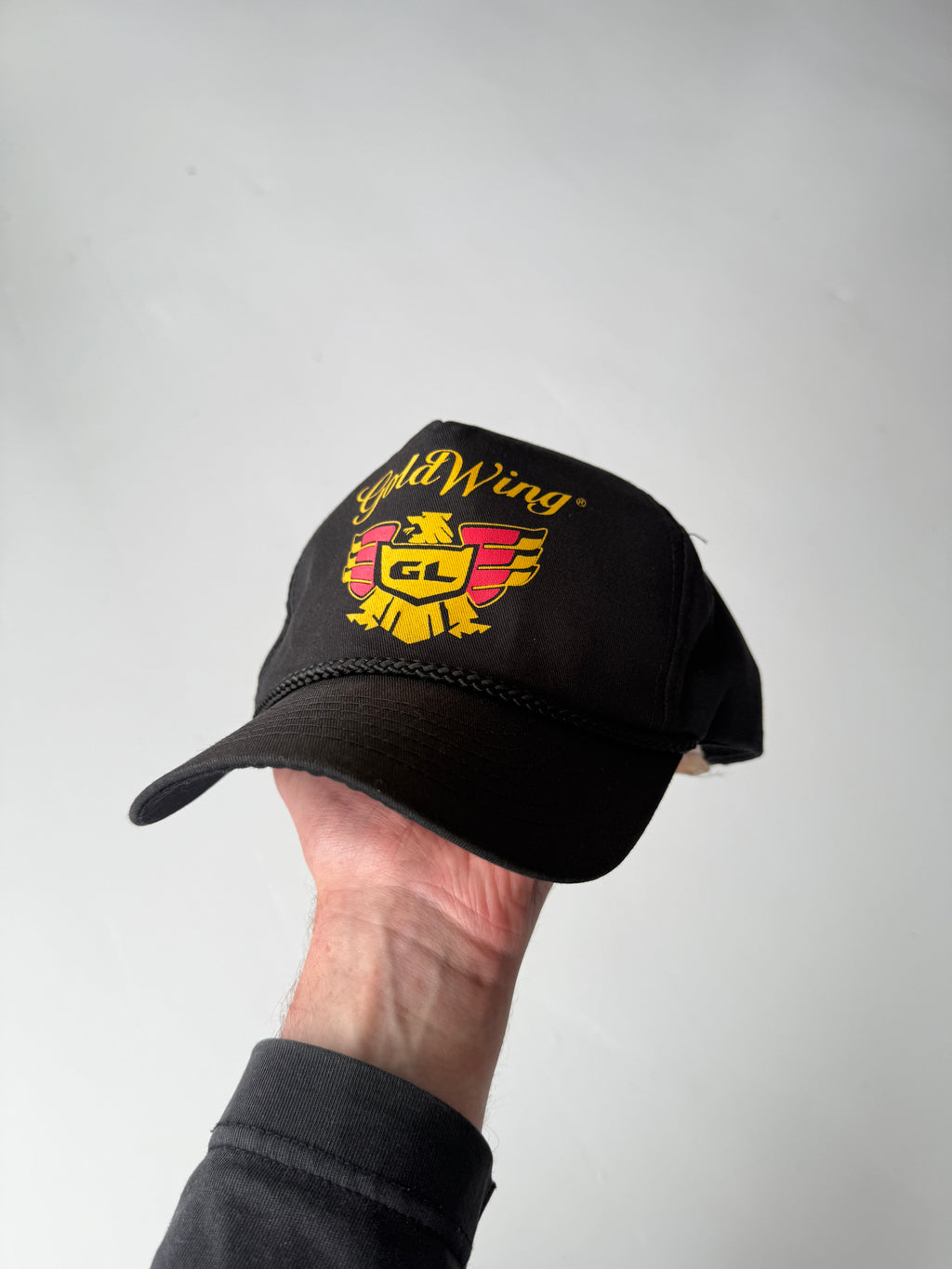 Black Gold Wing Motorcycles Vintage Cotton SnapBack Trucker Cap
