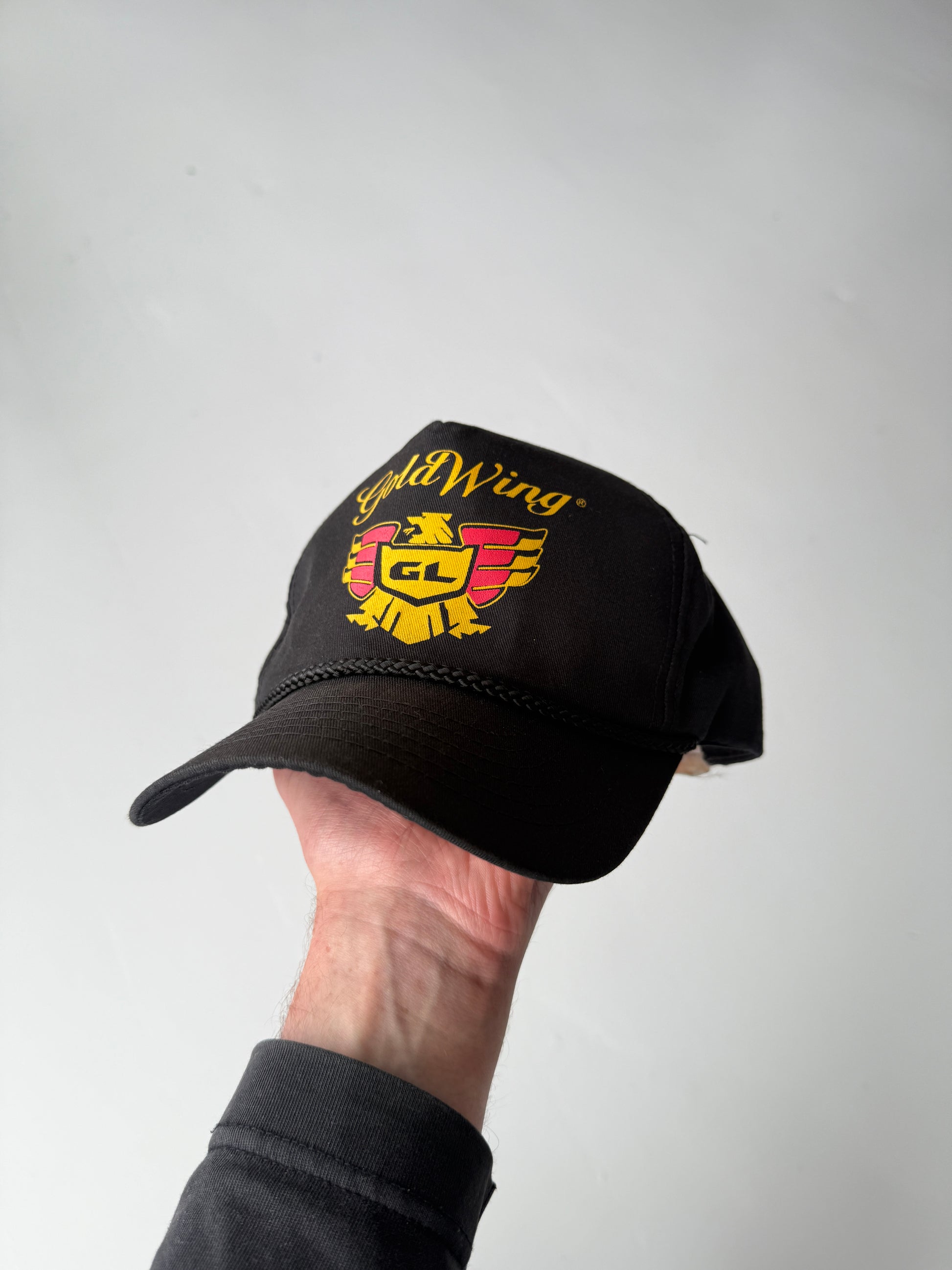 Black Gold Wing Motorcycles Vintage Cotton SnapBack Trucker Cap