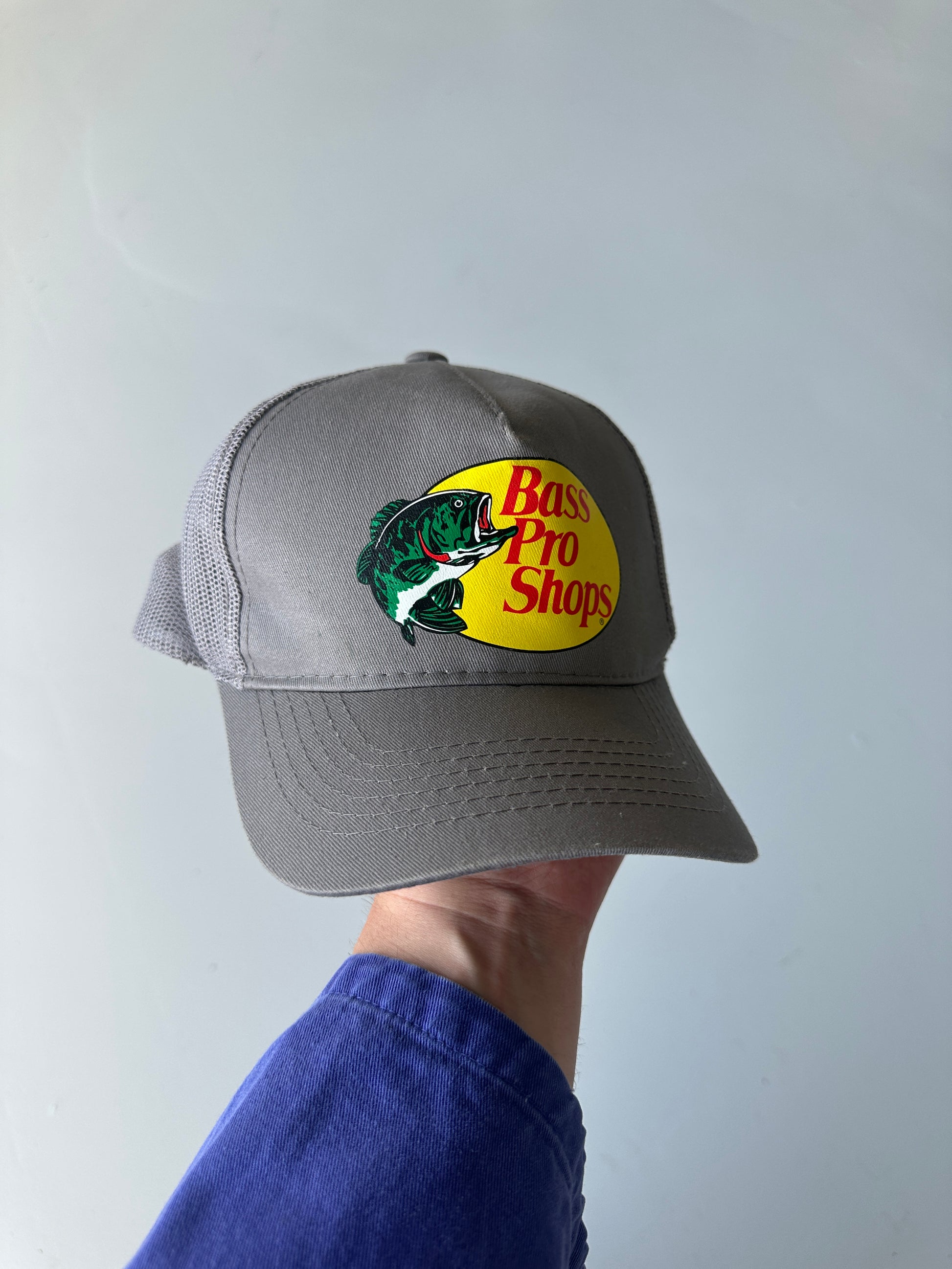 Grey Bass Pro Shops Vintage Trucker Cap