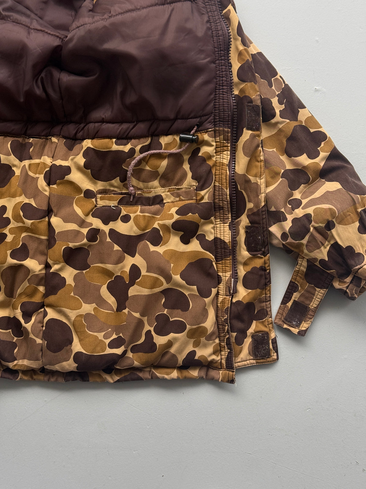 Avid Camo Duck Hunter 80's Vintage Hooded Hunting Jacket - Medium