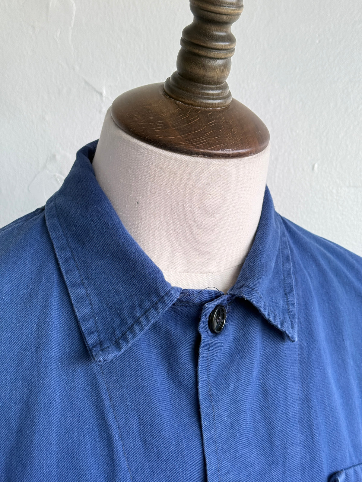 Blue French 1950s/60s Vintage Workwear Chore Jacket CH501 - Large