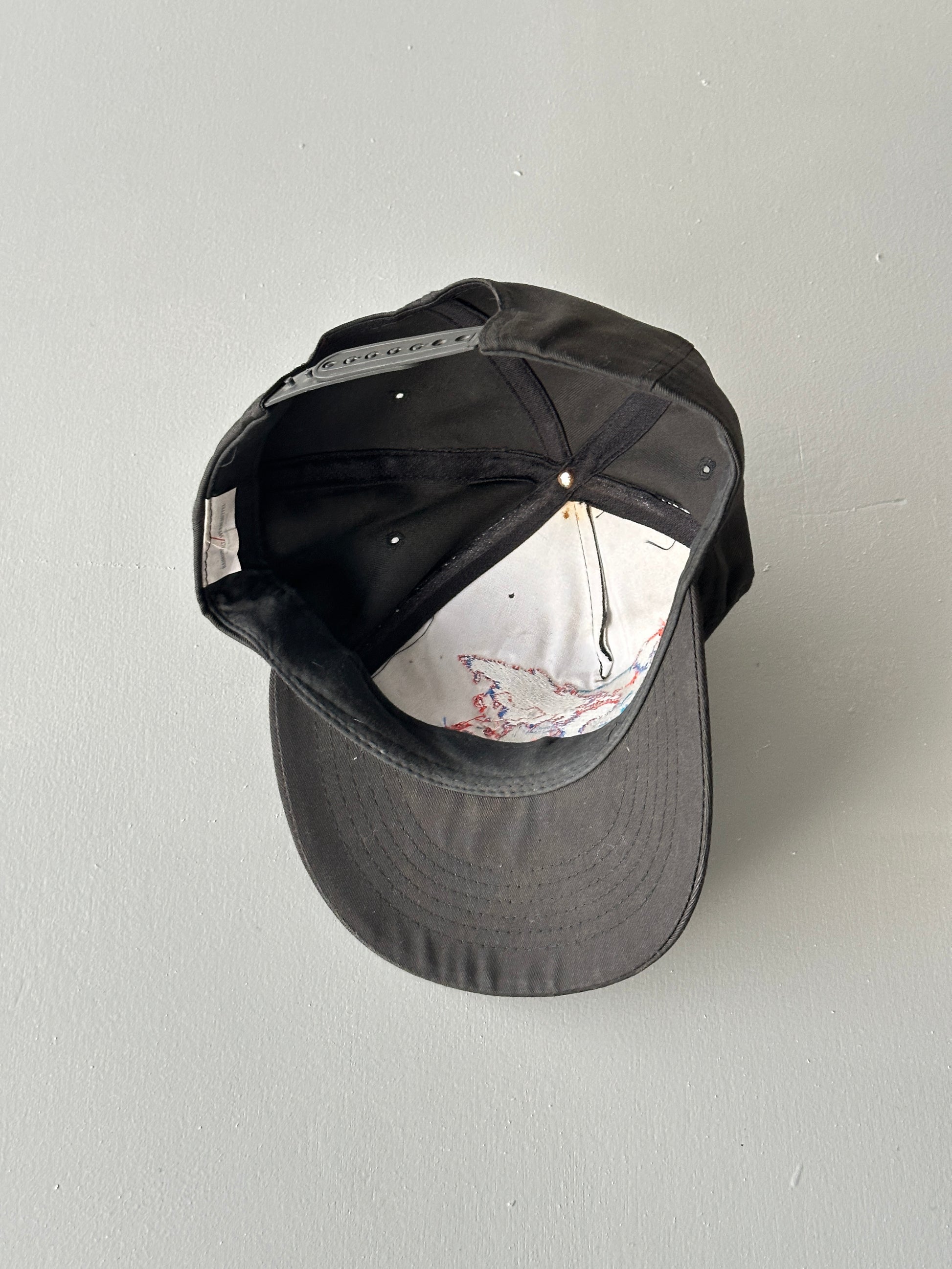 Black Eurocopter Helicopter 90's Vintage SnapBack Trucker Cap