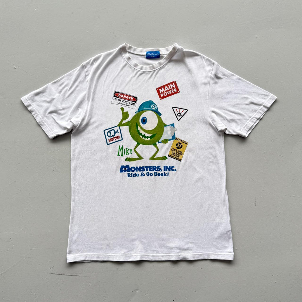 White Disneyland Tokyo Monsters Inc 00s Y2K Vintage Graphic T-Shirt - Large