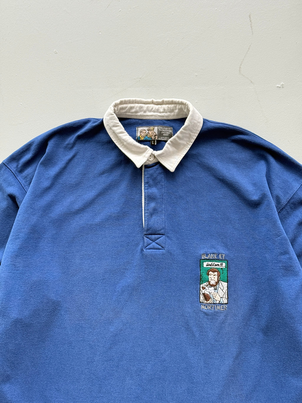 Studio Aventures Blake et Mortimer 1997 Vintage Rugby Polo Shirt - Large