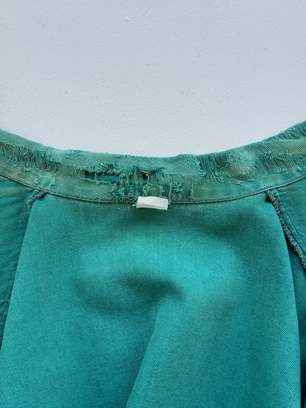 Thrashed Turquoise French 1960's Vintage Workwear Chore Jacket CH488 - XL