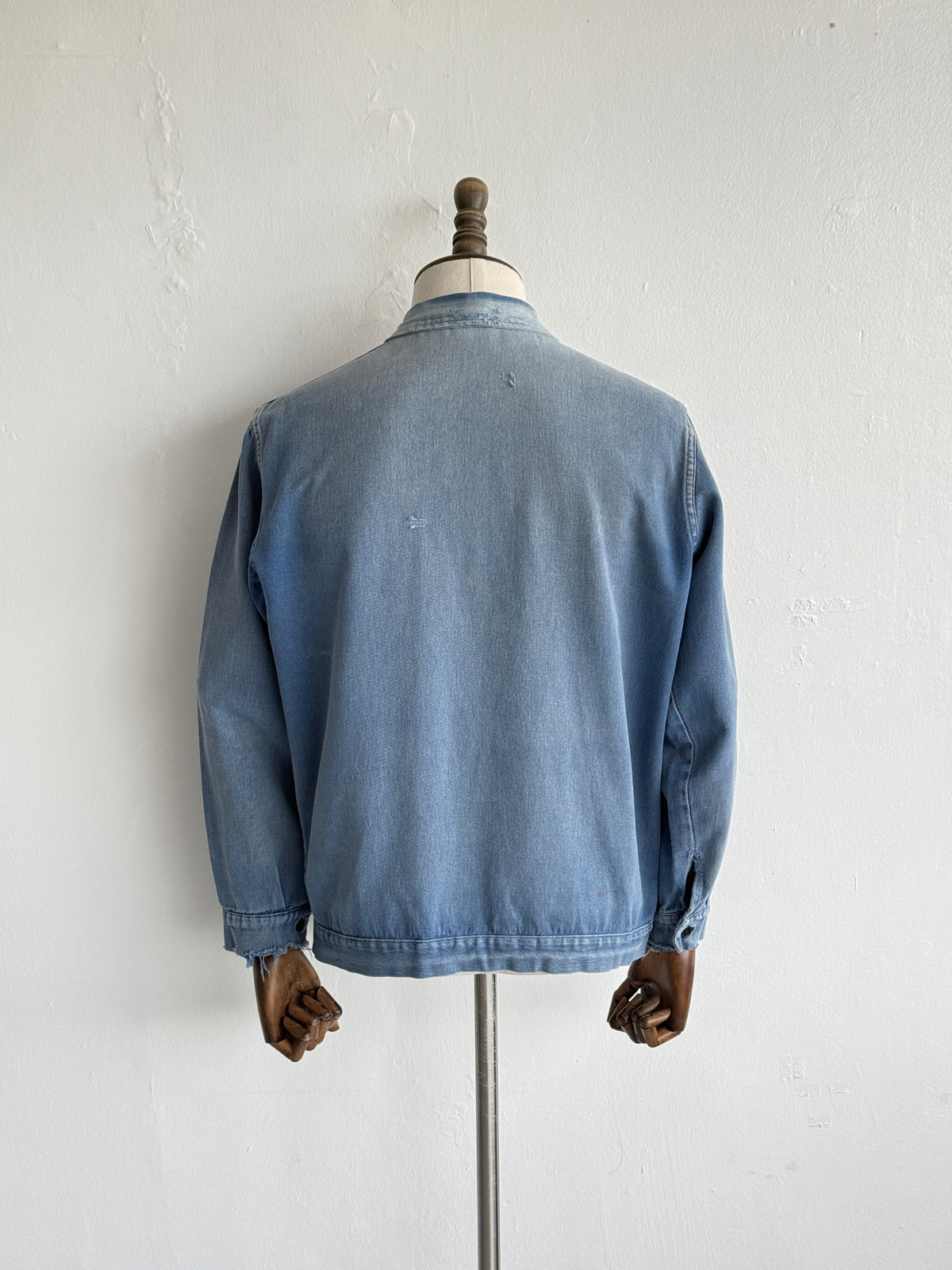 Thrashed Blue French 1960's Vintage Workwear Chore Jacket CH541 - Small