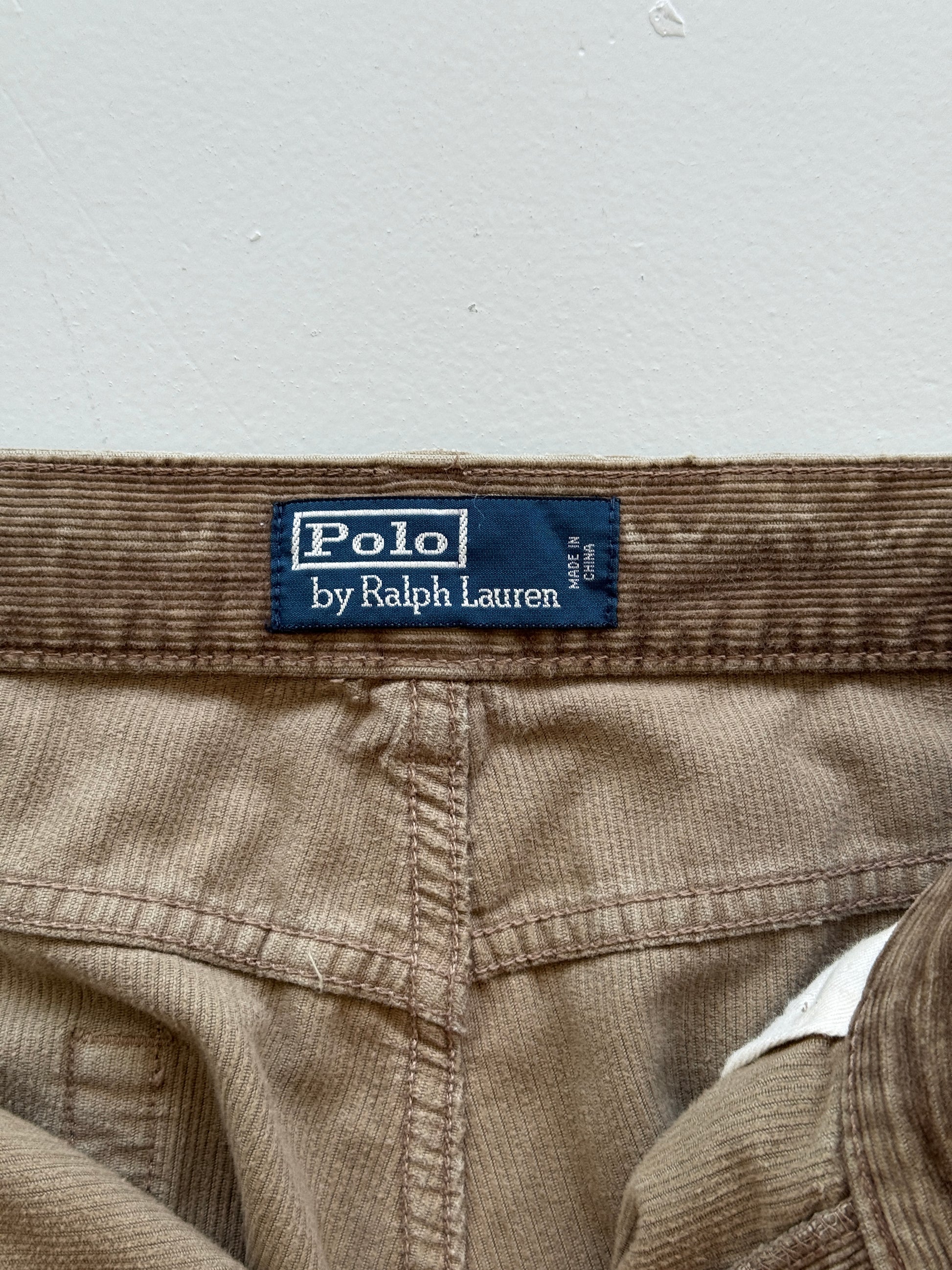 Brown Polo Ralph Lauren 00's Vintage Corduroy Chino Trousers - W36 x L34