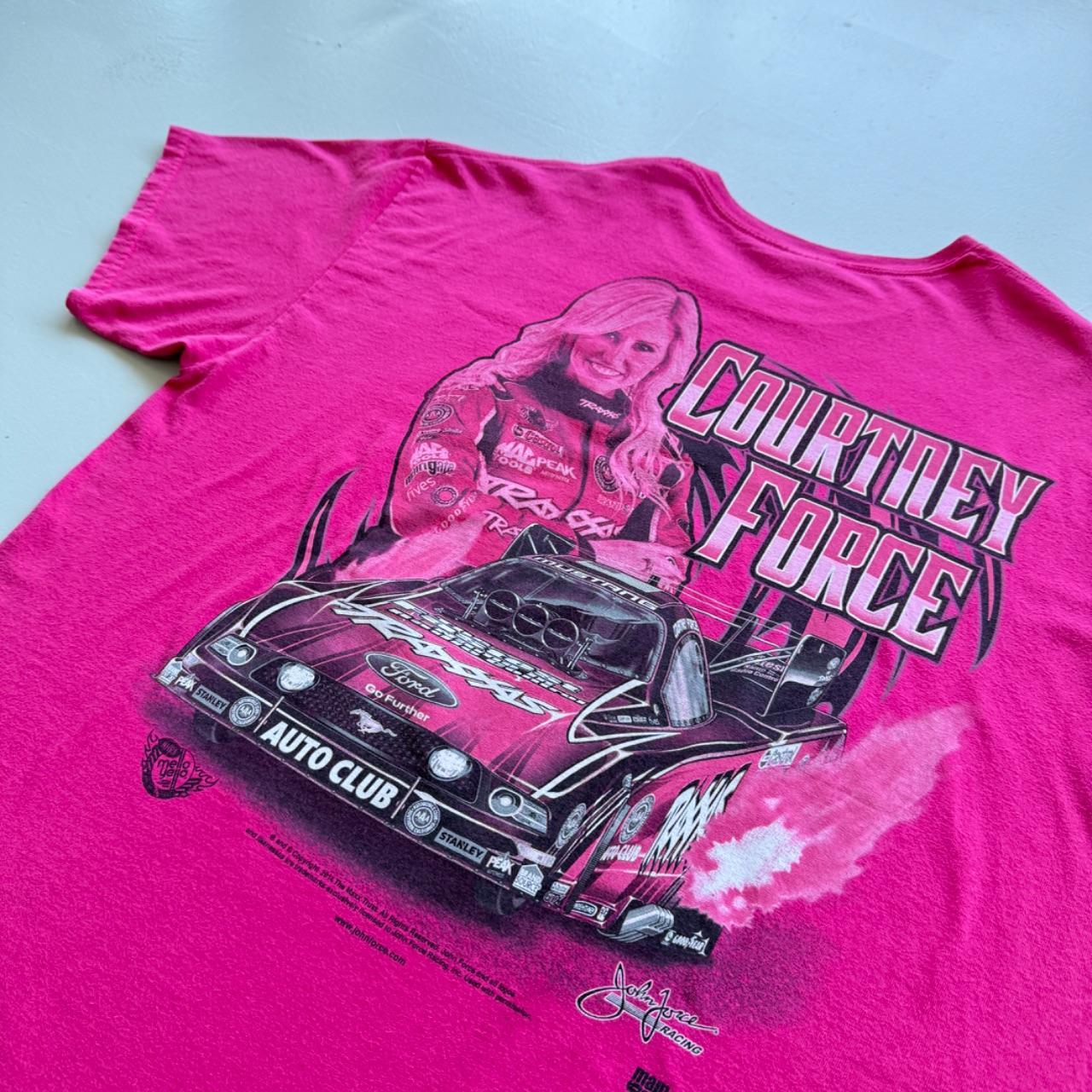 Hot Pink Nascar 00s Vintage Courtney Force Graphic T-shirt - XL