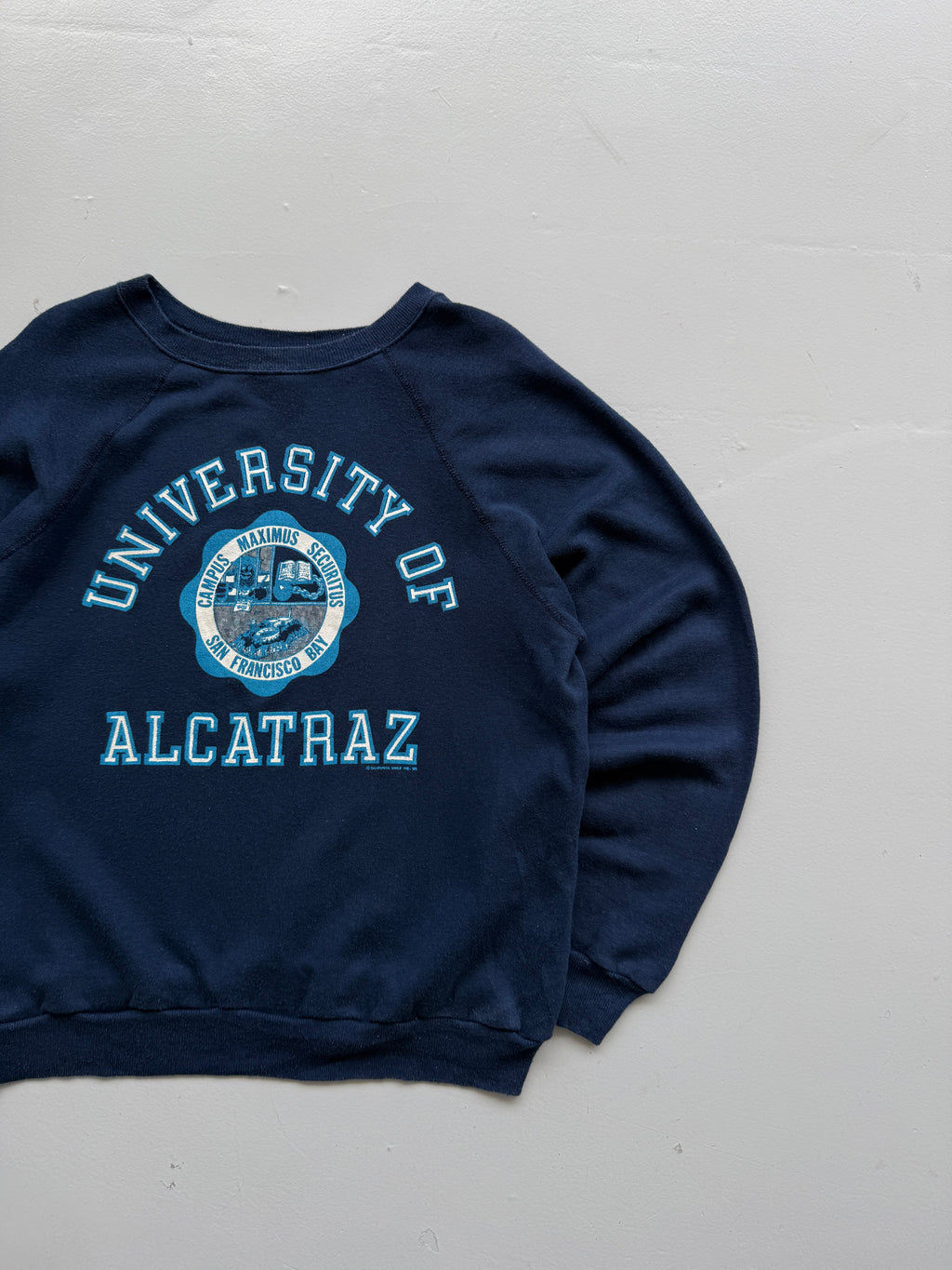 University of Alcatraz Made in USA 80's Vintage Raglan Sweatshirt - Medium