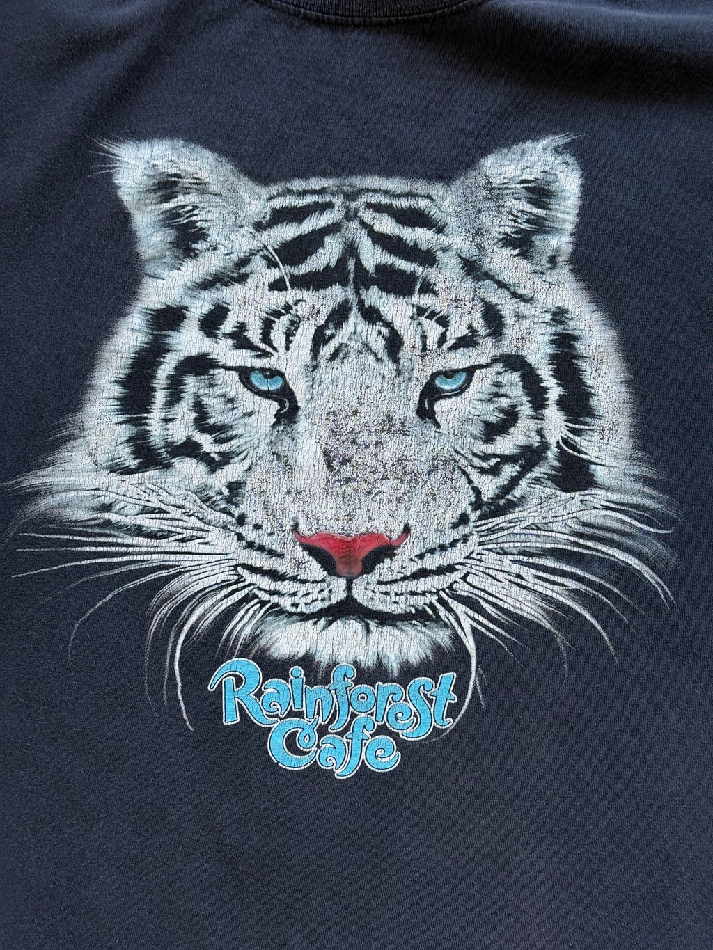 Black Faded Rainforest Cafe 00's Vintage Graphic T-Shirt - XXL
