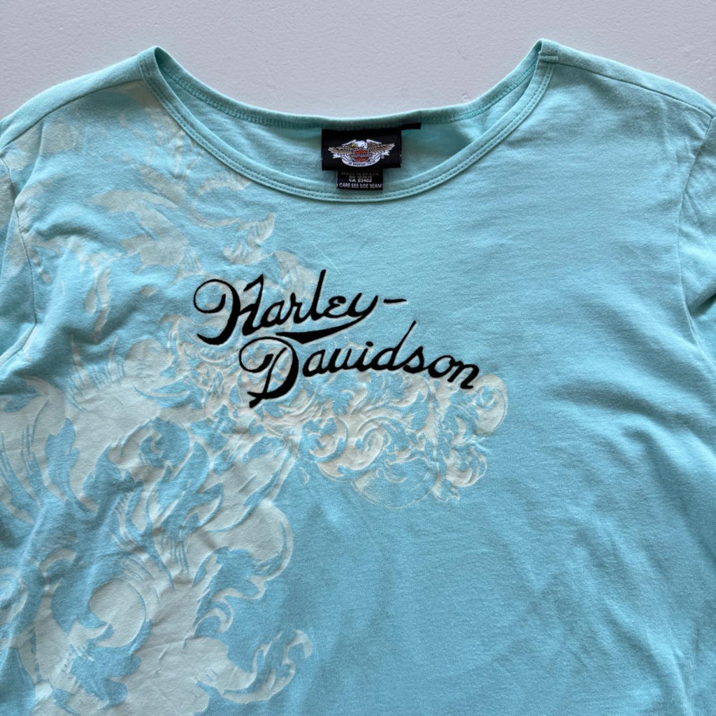 Harley Davidson 00's Y2K Graphic Long Sleeve T-Shirt - Womens Large