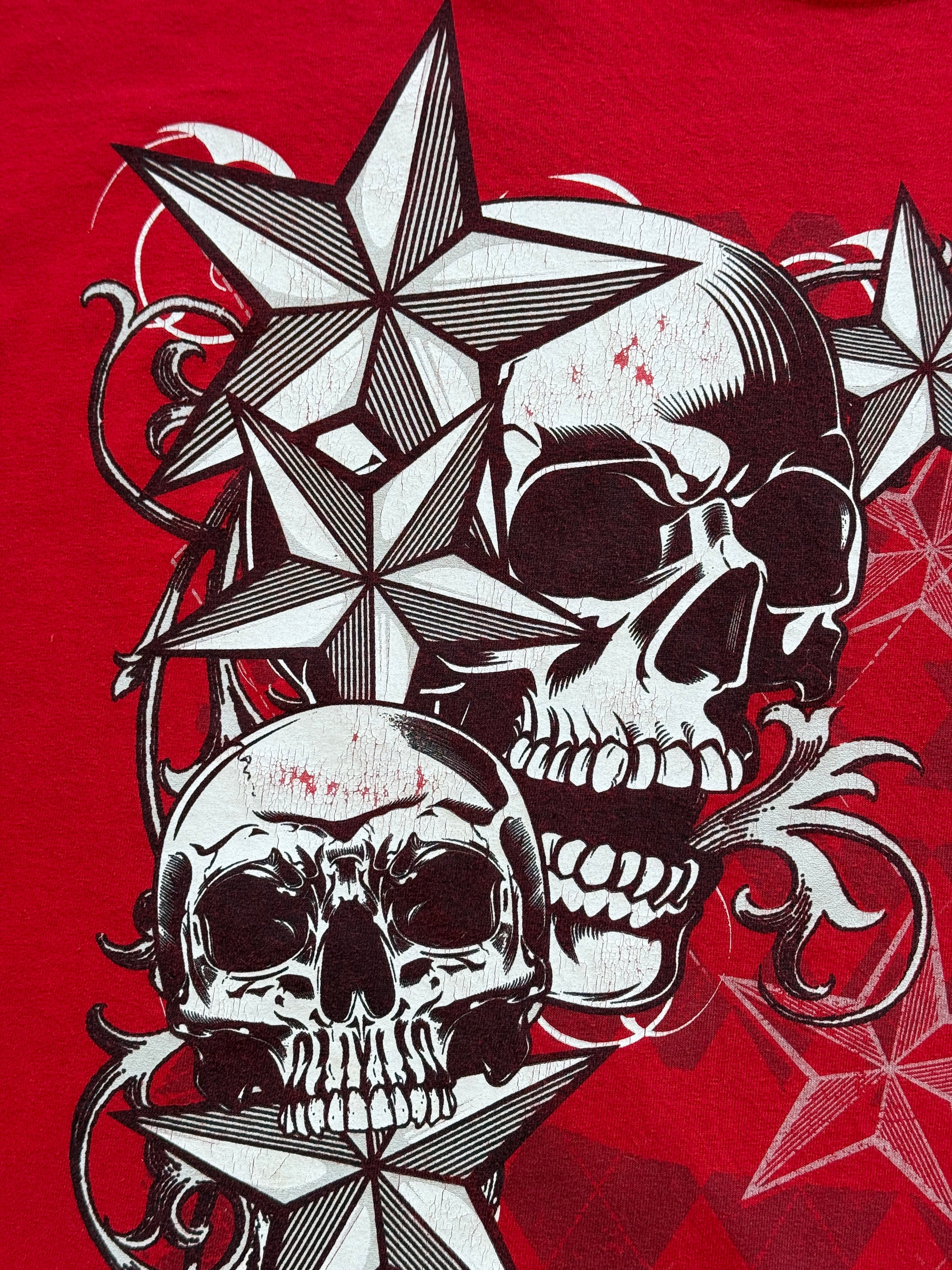 Red Skull 00's Vintage Y2K Graphic T-Shirt - XL