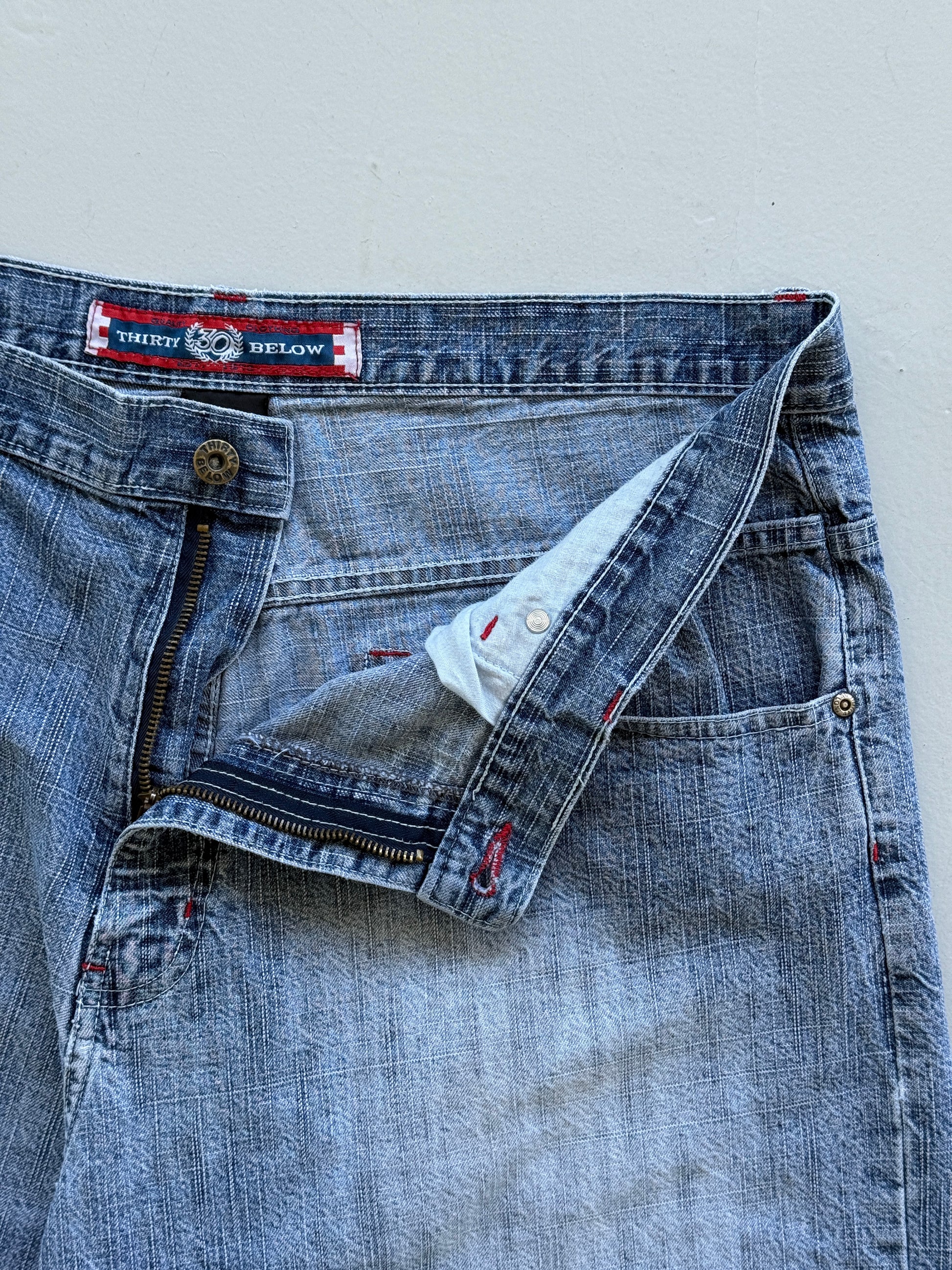 Blue Thirty Below 00's Vintage Y2K Baggy Hip Hop Style Denim Shorts - W38 x L12