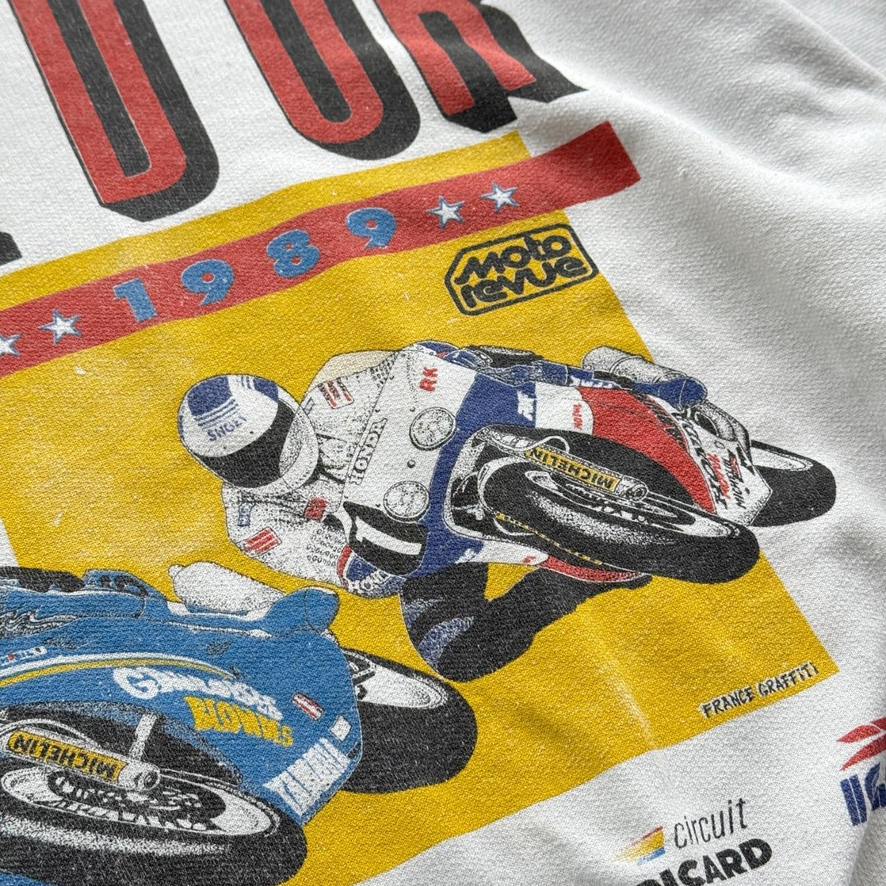 White Bol D'or Motorcycle 1989 Vintage Graphic Sweatshirt - Large